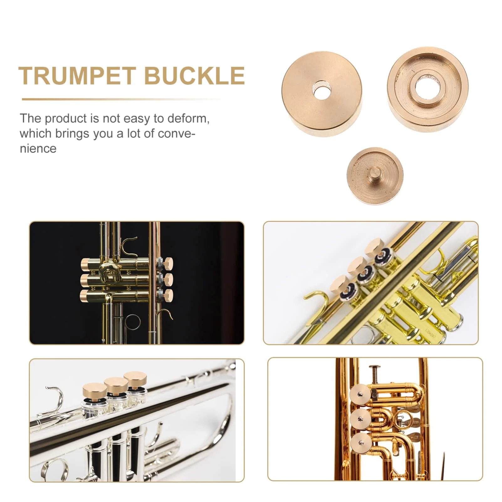 Milisten 1 Set Small upper and lower cover Trumpet Buckle Snap trumpets finger buttons valve screw cap repair tools Button copper washer musical instrument - Image 2