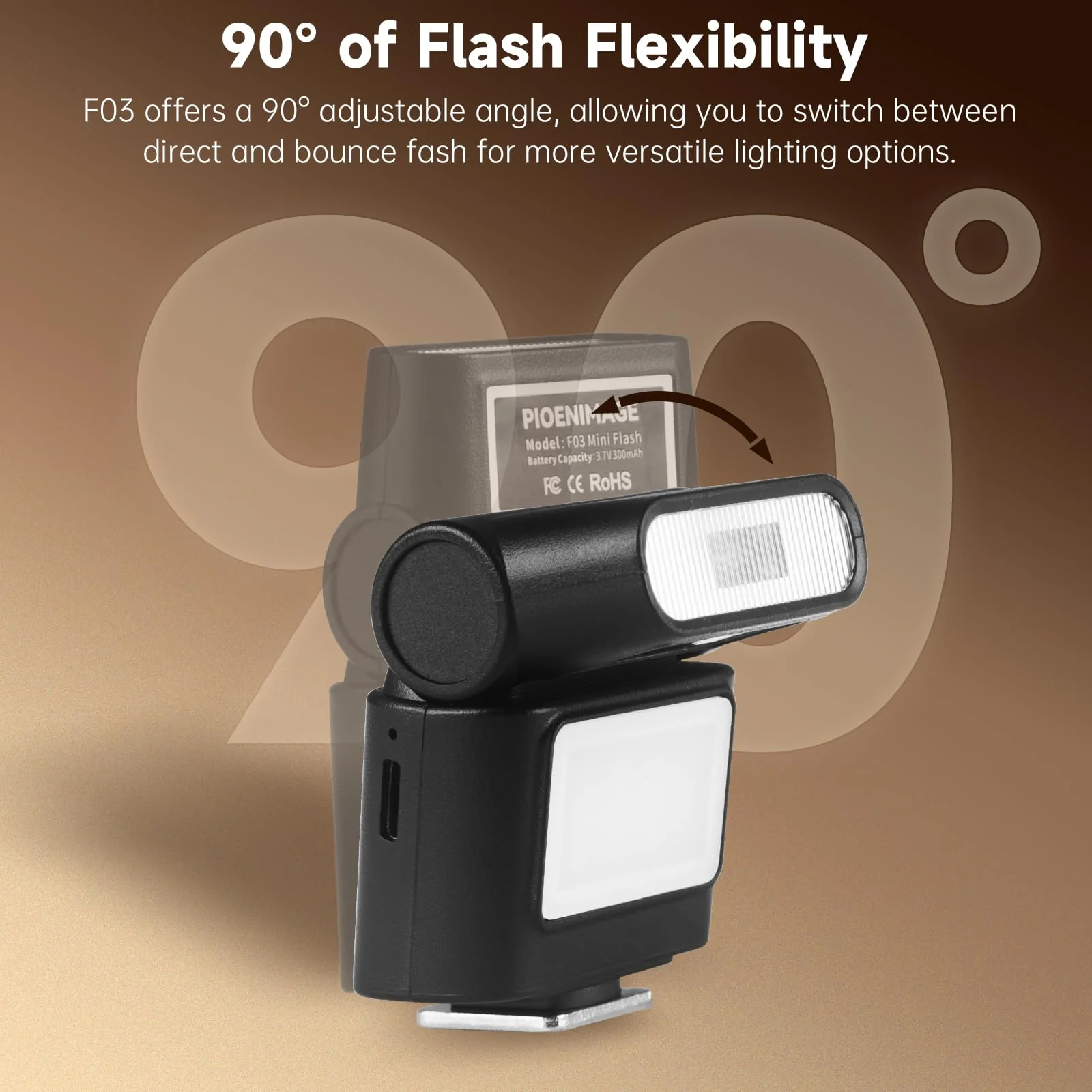 Mini Camera Flash Speedlite with Video Light, GN8 6500K Adjustable External Flash, Universal Single Contact Hot Shoe Mount, Compatible with Canon/Nikon/Sony/Fuji/DSLR Black A - Image 4