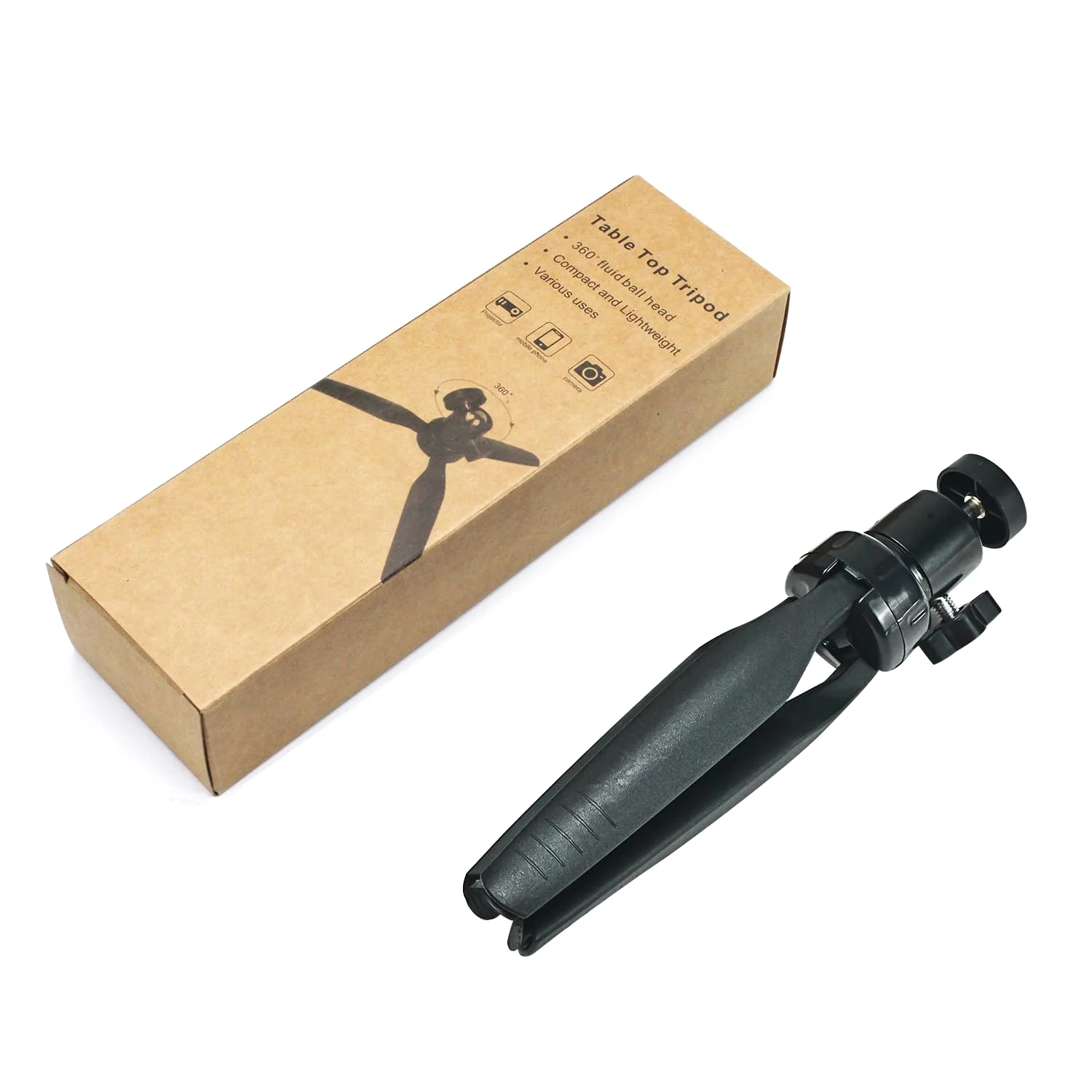 Mini Desktop Tripod Stand with 6.3 inch Universal 1/4 Screw Ballhead for Projectors, DSLR Cameras, Webcams, Smartphones, and Selfie Sticks - Black Angle Adjustable pt-101 tripod - Image 9