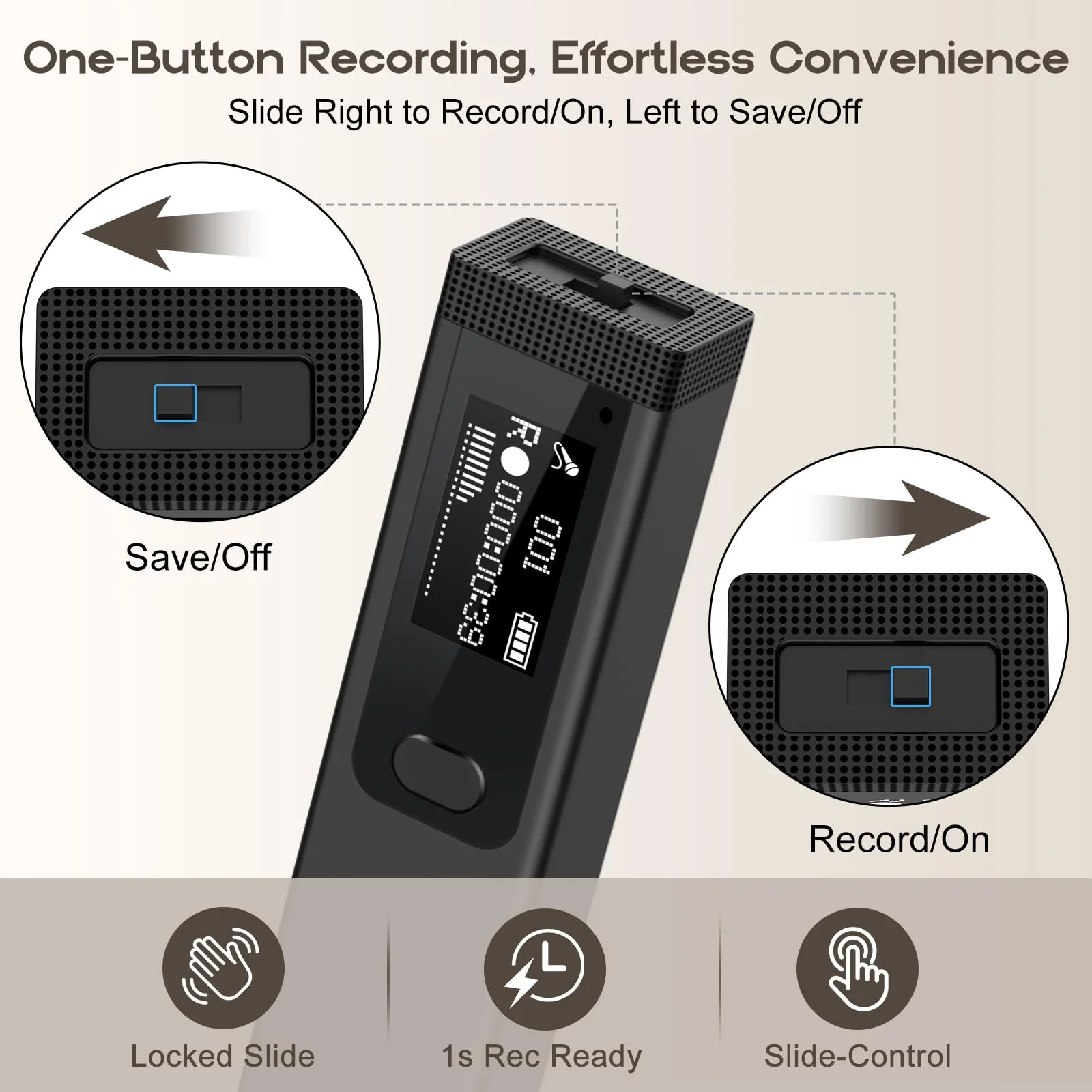 Mini Digital Voice Recorder - 1536Kbps Voice Activated Recorder with Noise Reduction, 64GB Audio Recorder for Lectures Meeting Interviews, Magnetic Tape Recorder Portable Mini with USB, MP3 Player - Image 3