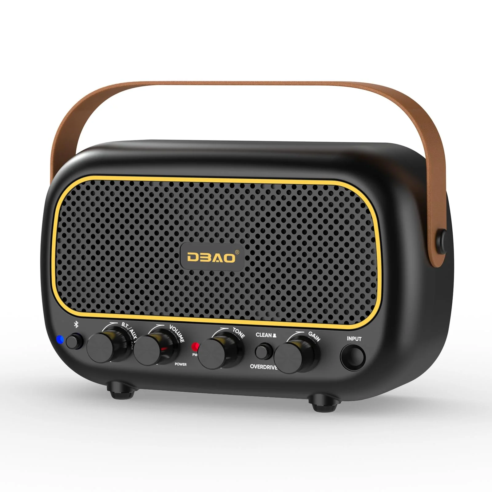 Mini Guitar Amplifier for Electric Guitars 5W Two Speakers Rechargeable Portable Small Amplifier with Clean Overdrive Effects and Bluetooth