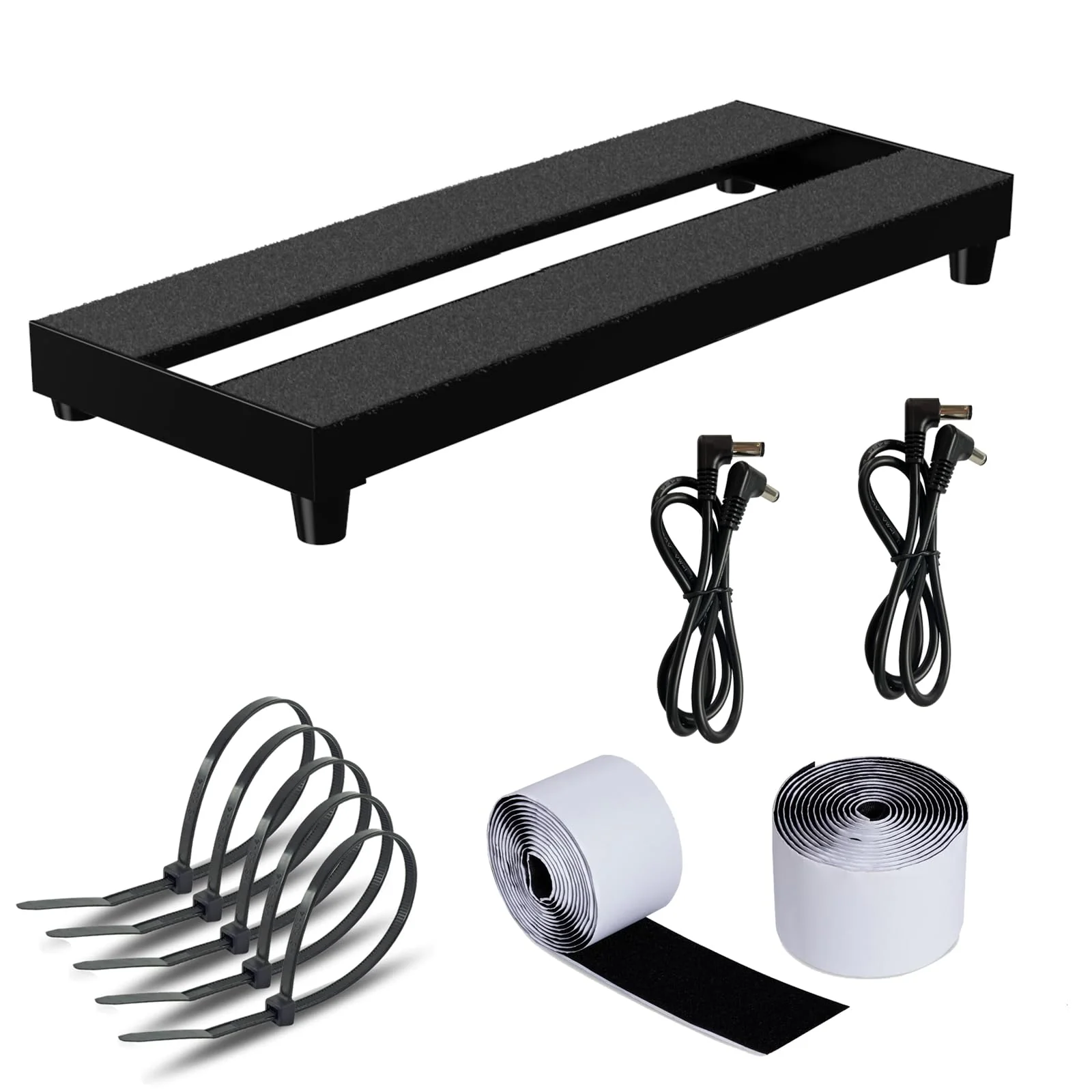 Mini Guitar Pedal Board, Aluminum Alloy Small Effect Bass Pedalboard, With Pedals Mountain Tape, (BLACK, 14"x5.3" PBS-01) BLACK