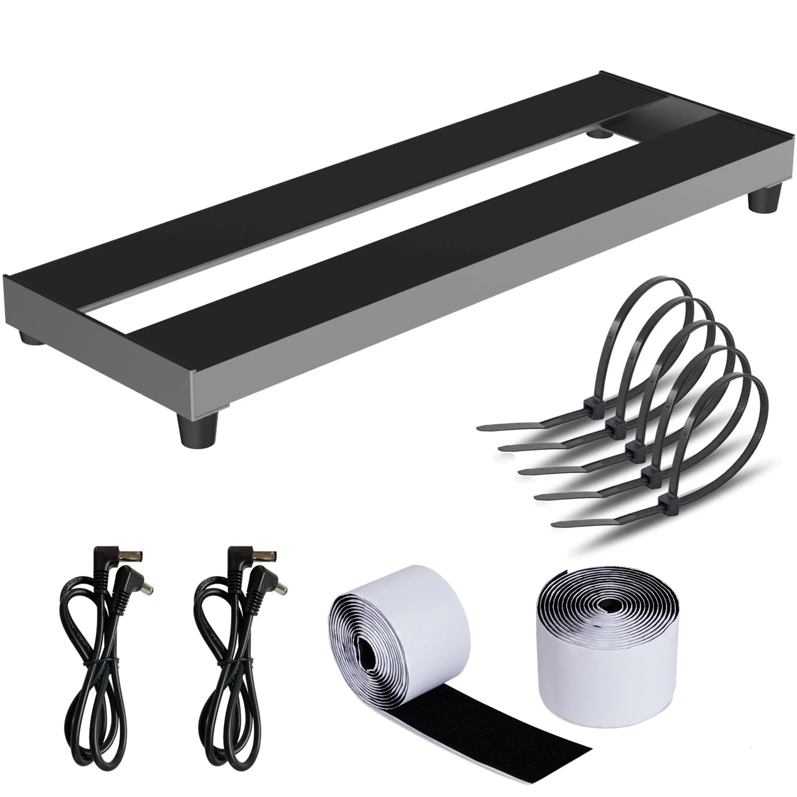 Mini Guitar Pedal Board, Aluminum Alloy Small Effect Bass Pedalboard, With Pedals Mountain Tape, (GREY, 16"x5.3" PBS-02) GREY