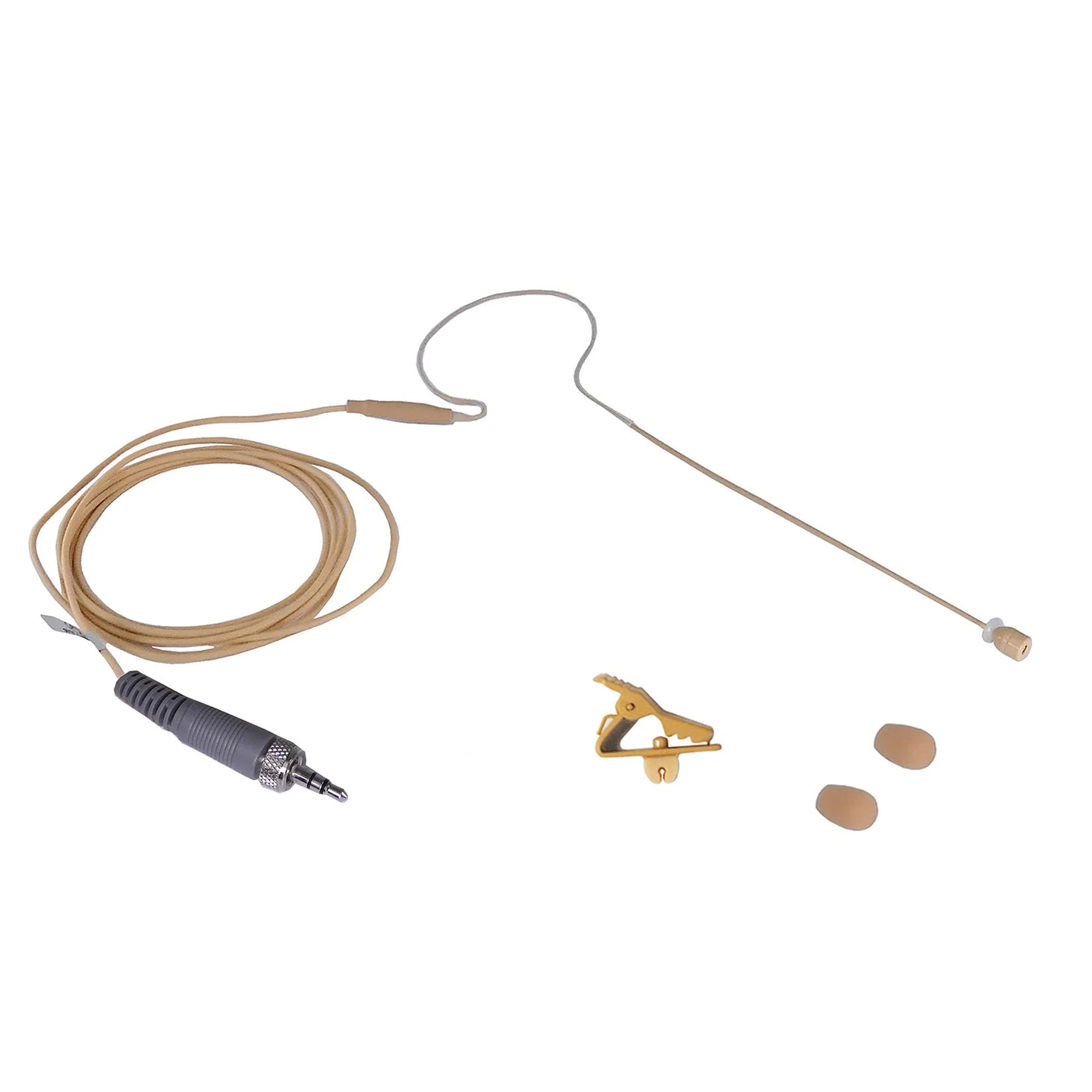 Mini Headset Microphone Replacement Earhook Headset Mic for Sennheiser Wireless System (Tan) Tan