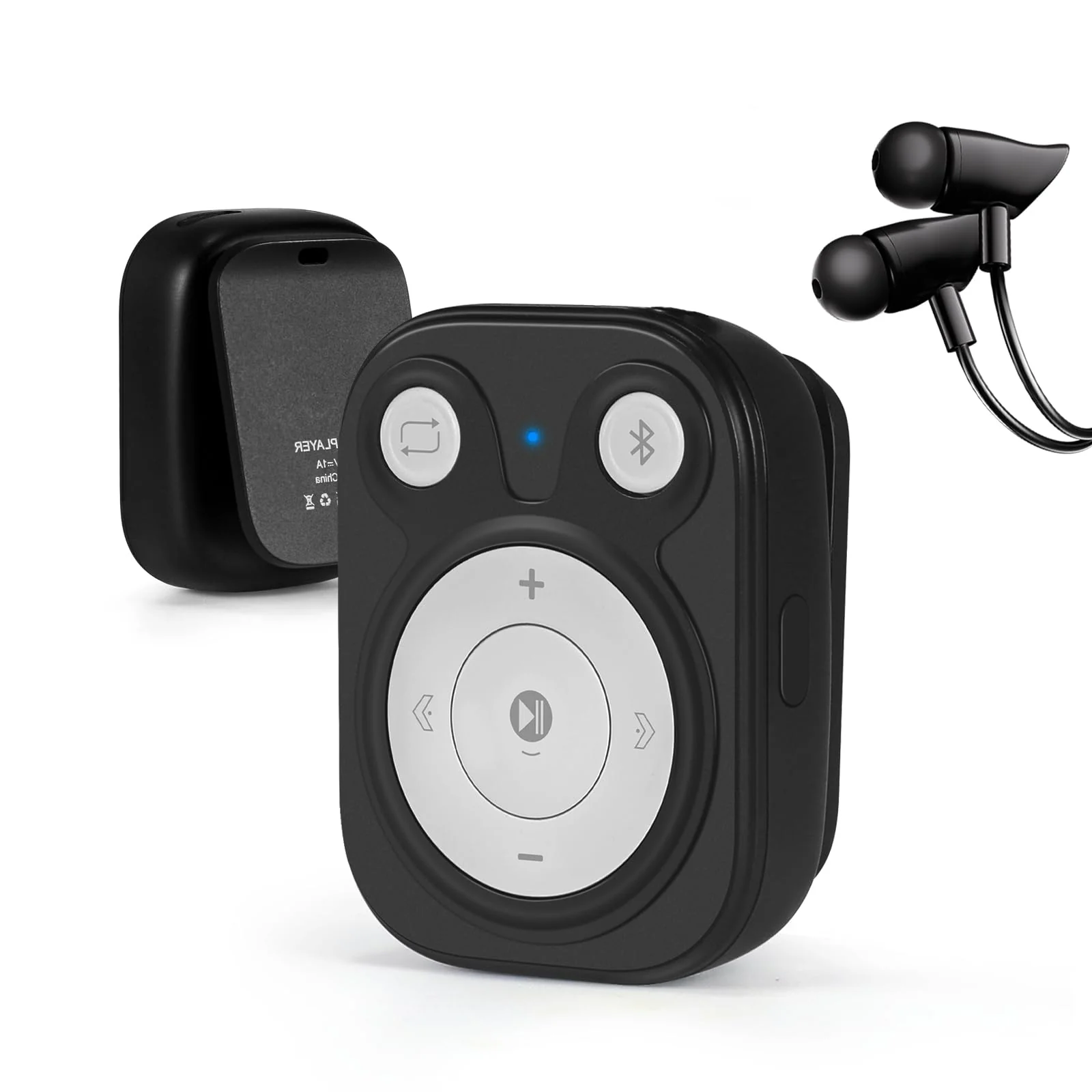 Mini MP3 Player with Bluetooth 5.3, 64GB Portable Music Player with Sports Clip, OTG Function, Mp3 Player NO Screen for Running/Cycling/Exercise-Student, Kid (Black) Black