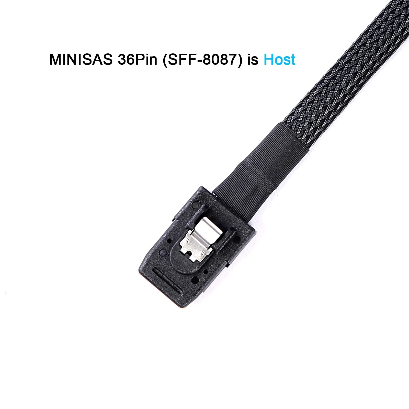 Mini-SAS to SAS Cable: 0.5M SFF-8087 to SAS SFF-8087 to SFF-8482 4X SAS with SATA-Power Adapter Cable (1.6FT) 1.6FT 1Pack - Image 2