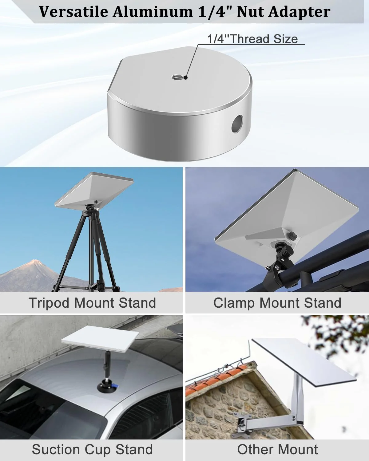 Mini Tripod for Starlink Mini, Tripod Mount Stand with Aluminum 1/4" Nut Tripod Adapter and Ground Stake, Portable Satellite Mounting Kit for Starlink Mini Travel Outdoor - Image 6