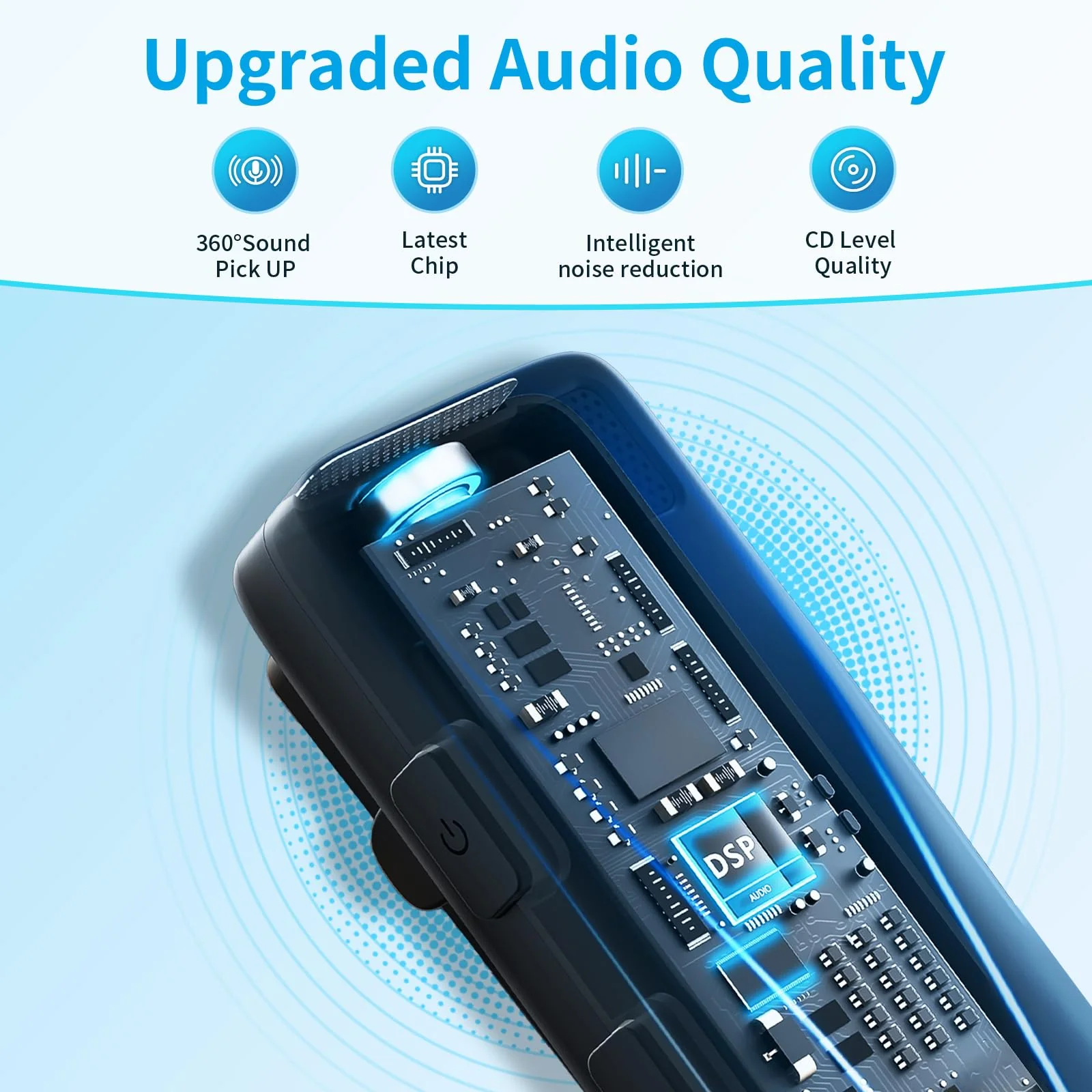 Mini Wireless Lapel Lavalier Microphone for Android, iPhone 15 16 Pro Max - 2 Pack, 32H Battery, Noise Canceling - USB C Microphone, Clip On iPhone Microphone for Video Recording, Streaming - Image 2