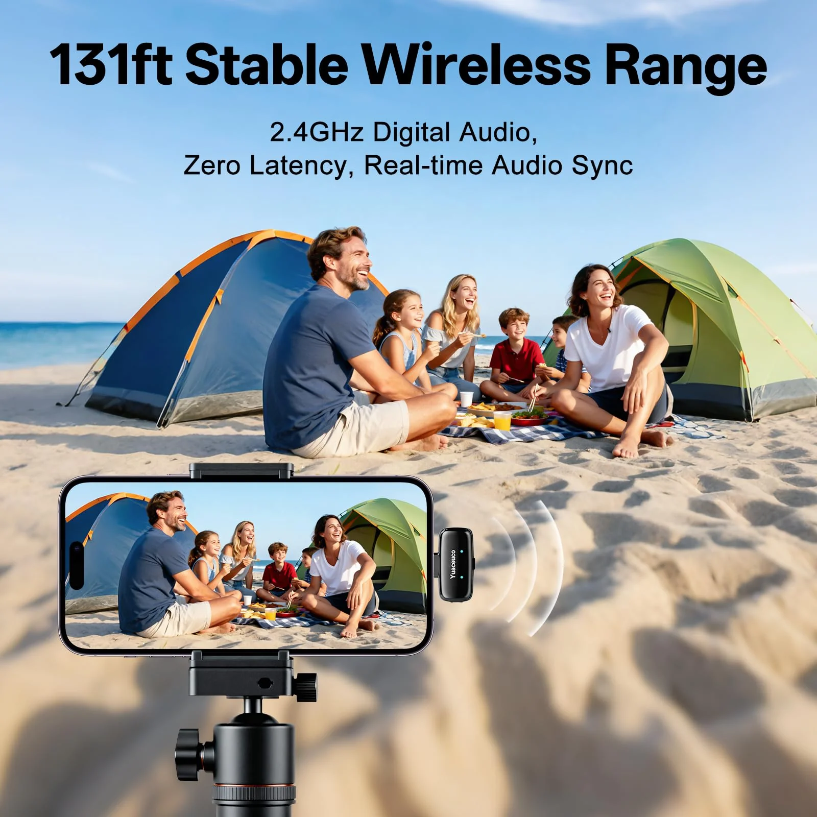 Mini Wireless Lavalier Microphone for iPhone ipad Android, Noise Reduction and Mute, 33h Charging Case, AI Voice Changer, 131FT Range, Mini Lapel Mic for Video Recording, Vlogging, YouTube Mic Mini (2TX+1 C RX+1 Lightning RX+Charging Case - Image 8