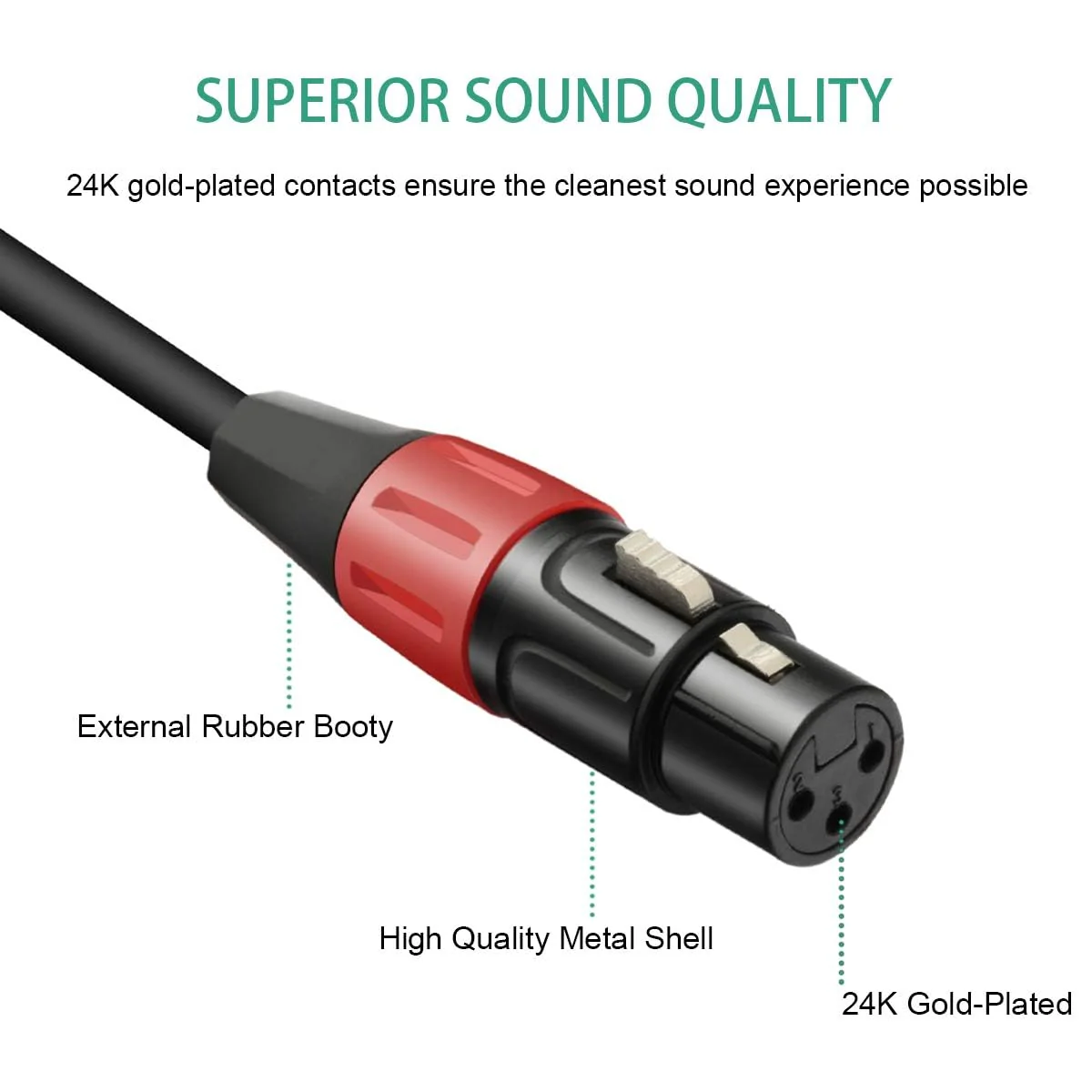 Mini XLR Male to XLR Female Microphone Audio Cable for Blackmagic Pocket 4K Camera Video Assist 4K - 1ft (Pack of 2) 1 feet (Pack of 2) - Image 4