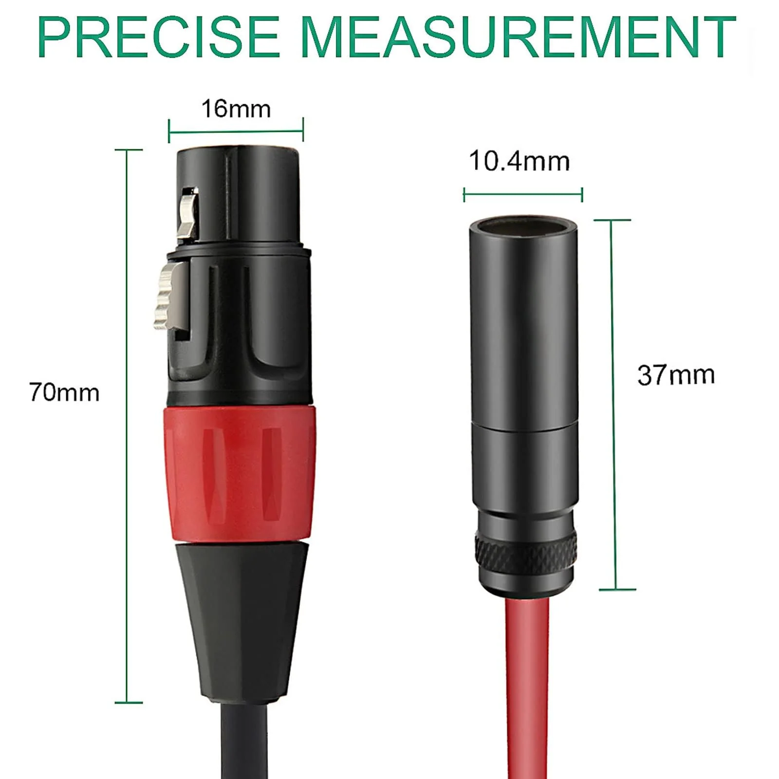 Mini XLR Male to XLR Female Microphone Audio Cable for Blackmagic Pocket 4K Camera Video Assist 4K - 1ft (Pack of 2) 1 feet (Pack of 2) - Image 6