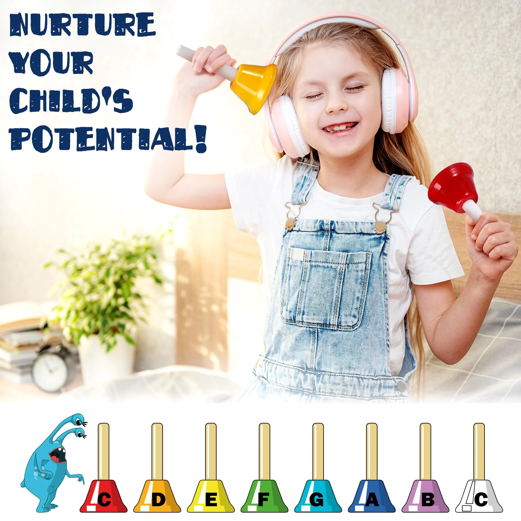 MINIARTIS Hand Bells for Kids | Educational Music Toys for Toddlers 8 Notes Colorful Handbells Set | Kids Musical Instrument with 15 Songbook | Great Birthday Gift for Children - Image 6