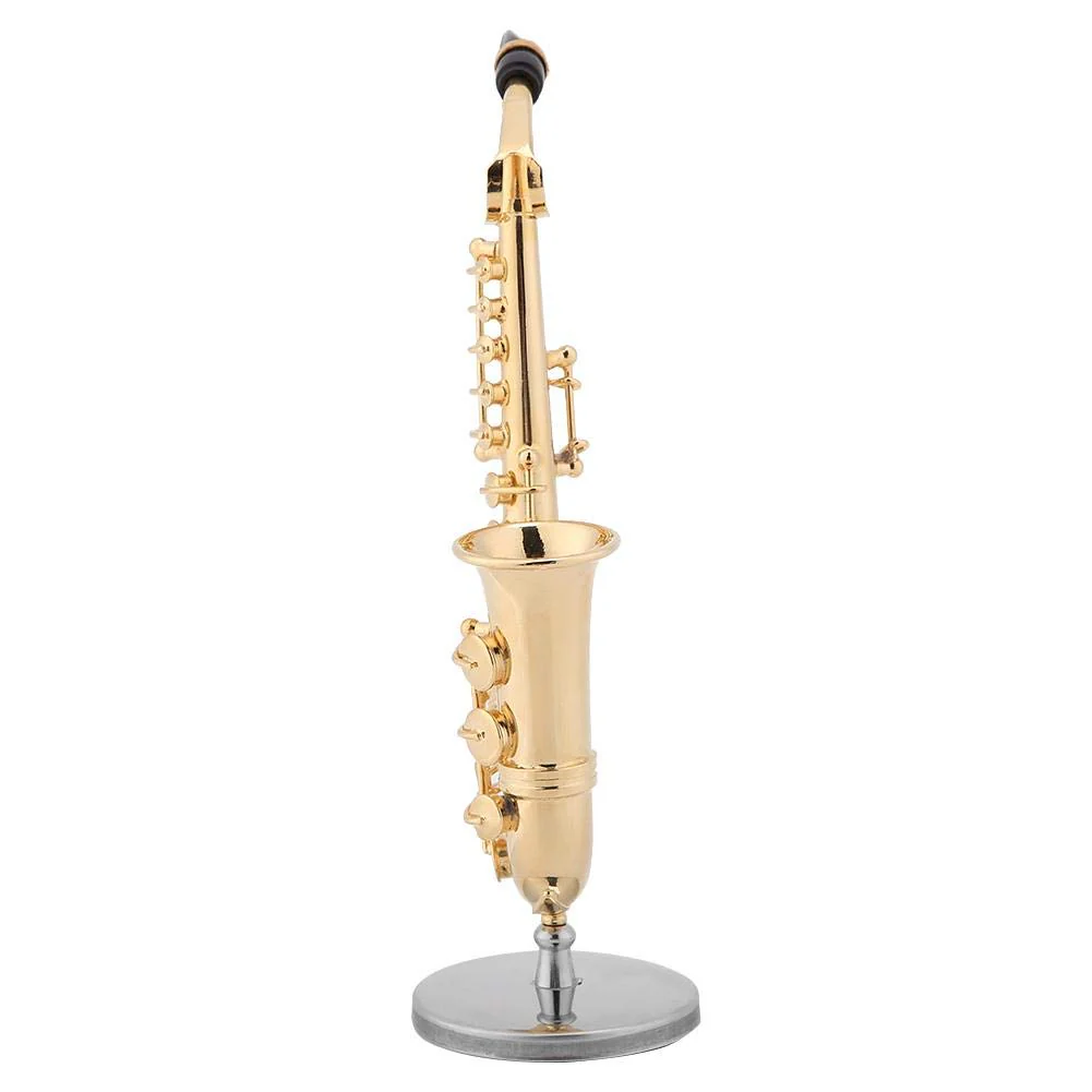Miniature Alto Saxophone Delicated Gold Plated Mini Instrument Ornament with Case, and Decoration Saxophone Model Mini Musical 14cm Miniature Alto Saxophone Replica - Image 7
