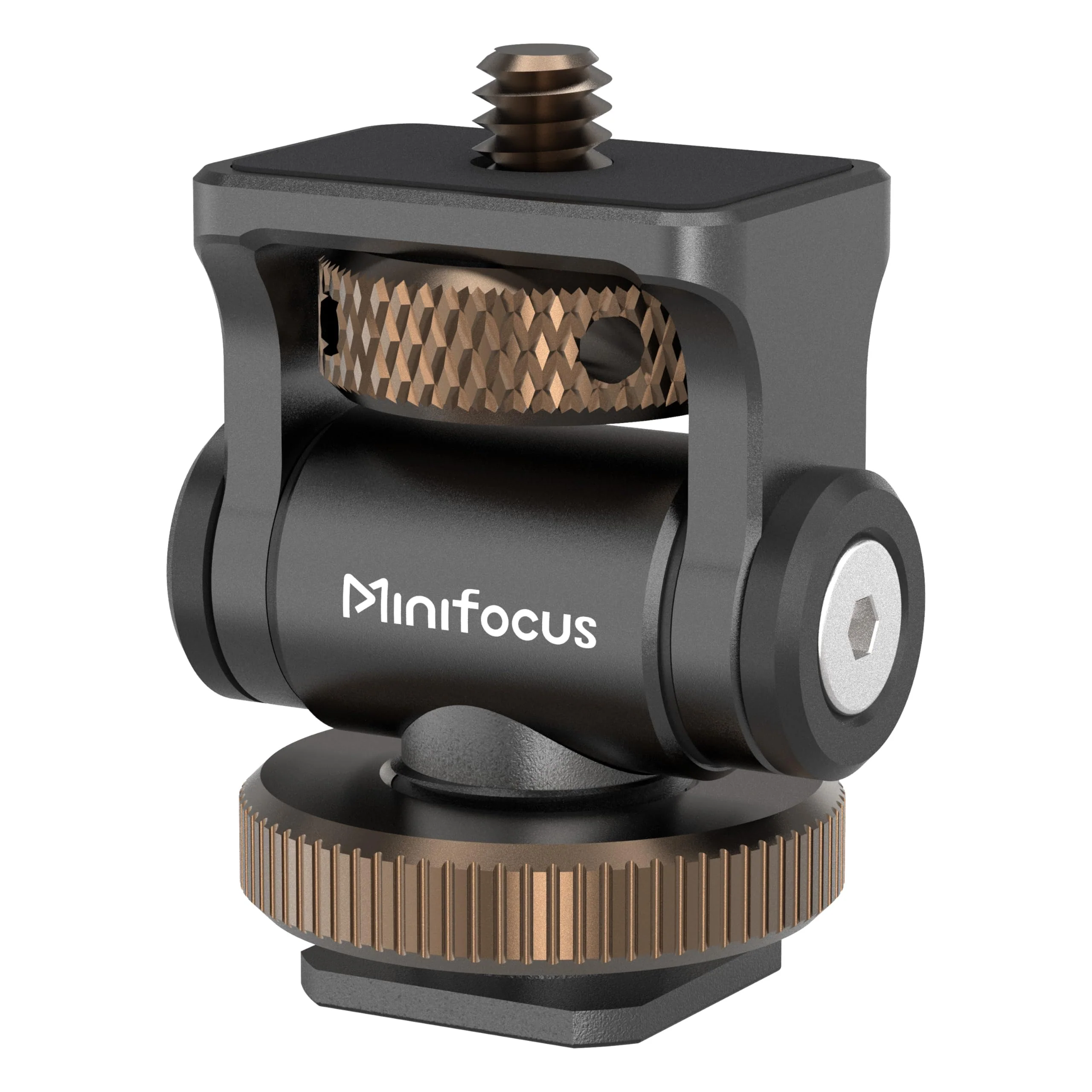 MINIFOCUS Camera Monitor Mount with Cold Shoe, 1/4" Screw for 5" & 7" Field Monitors, 160° Tilt Adjustable Holder for Field Monitor, LED, Flash and Video Shooting Photography Accessories S1102-G
