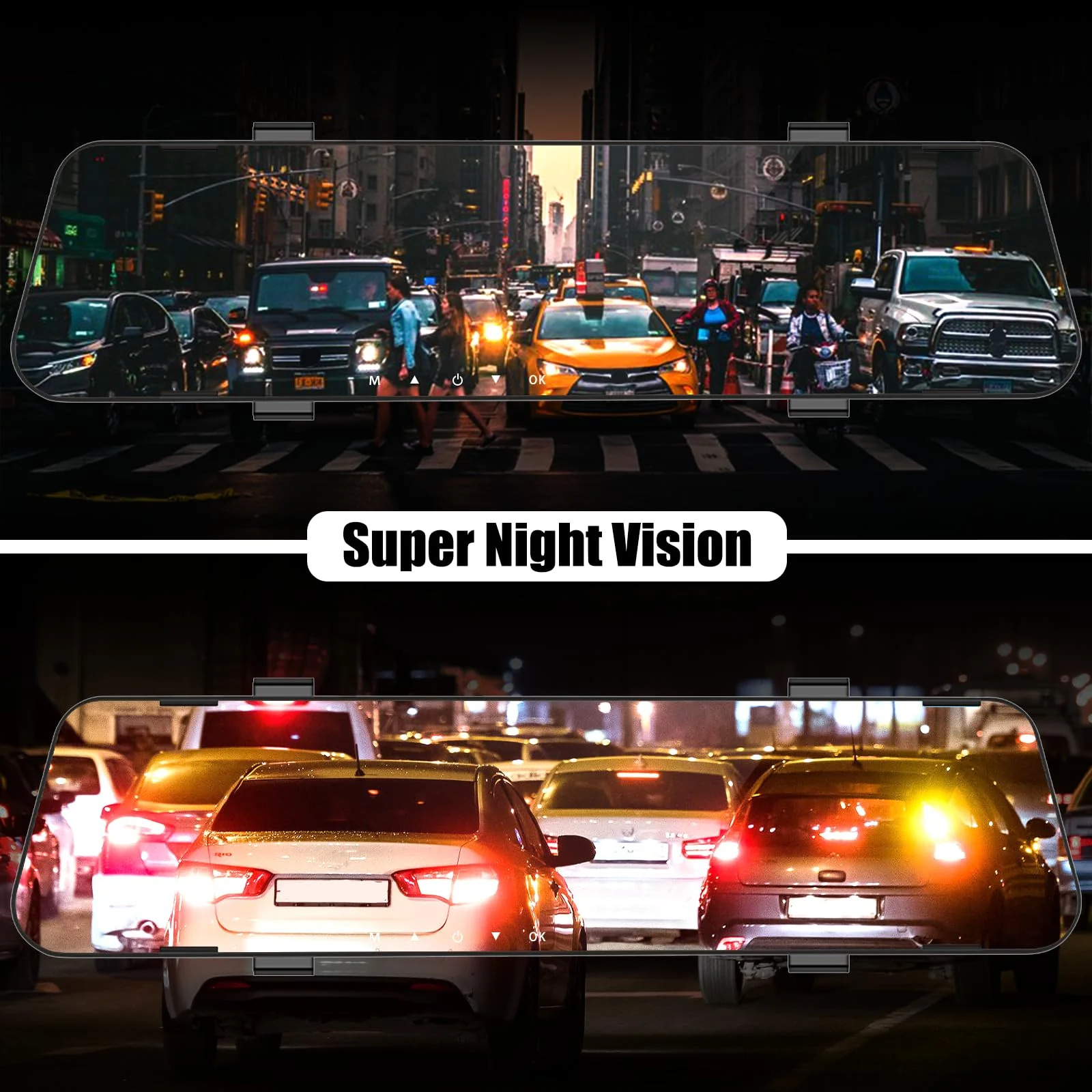 Mirror Dash Cam for Cars,4.5" Rear View Mirror 1080P Front and Rear View Dual Cameras,Super Night Vision,Parking Assistance,G-Sensor,24H Parking Monitor, Waterproof Backup Camera Free 32GB Card 4.5 Inch+32GB SD Card - Image 3