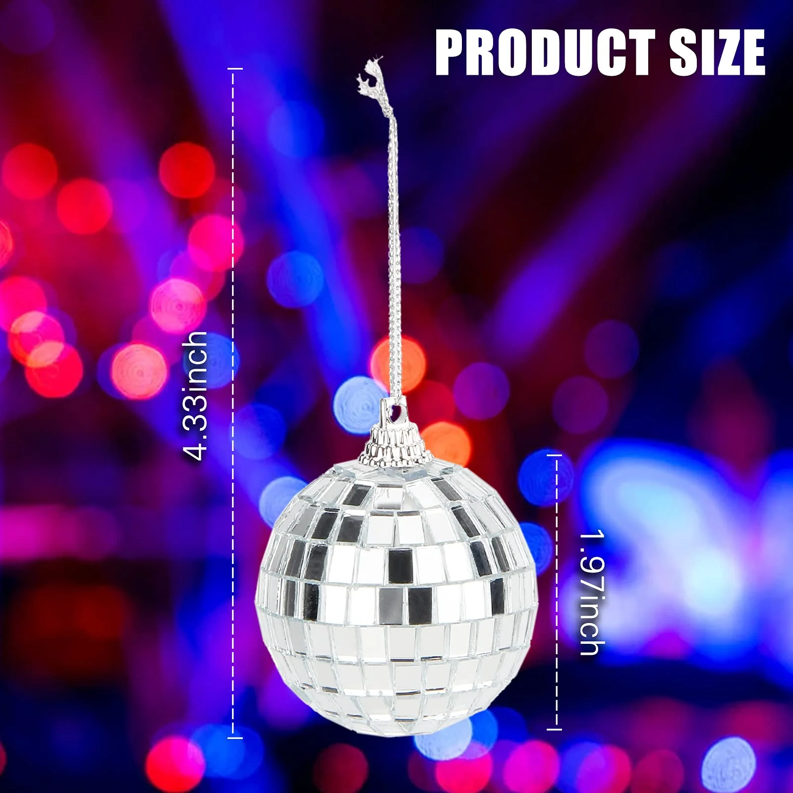 Mirror Disco Balls Set - Silver Disco Party Decoration Bright Reflective Mirror Christmas Balls Easy to Hang Suitable for Christmas, Wedding, Family Party Decoration (8) 8 - Image 7