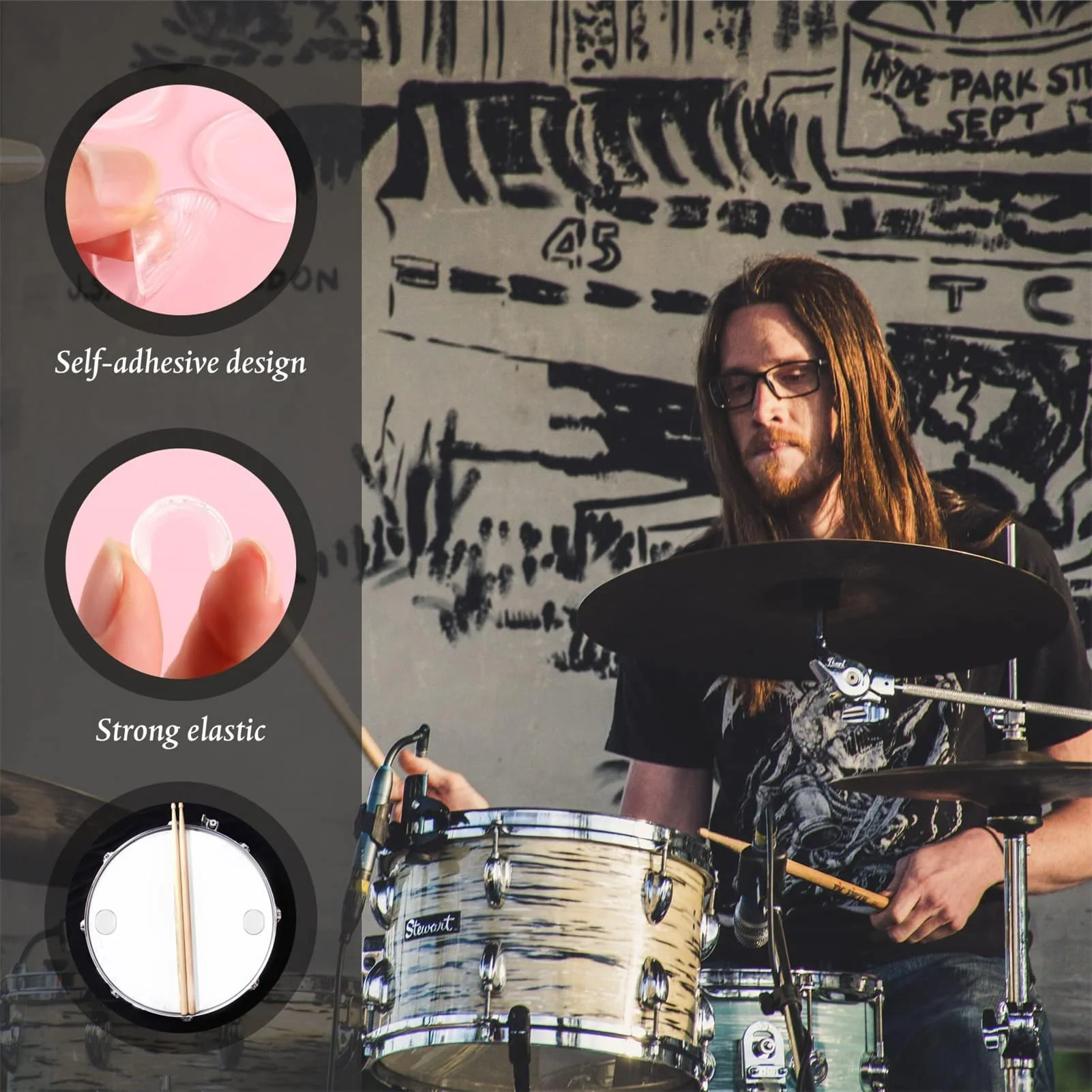 Miwayer 30 Pcs Drum Dampeners Gel Pads Multicolored Soft Quality Silicone Damper Pads Drum Silencers Mute Pads for Drums Cymbals Tone Control (Blue 30 Pcs) Blue 30 Pcs - Image 4
