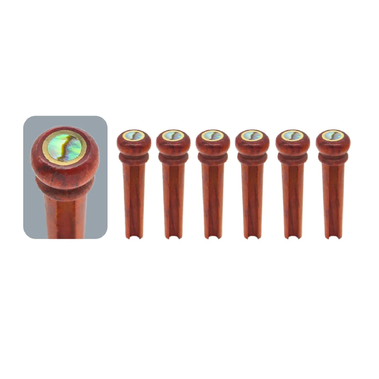 Miwayer Cocobolo Wood Guitar Bridge Pins Replacement Parts Brown for 6 & 12 String Acoustic Guitar (Big Abalone Dot) Big Abalone Dot - Image 3