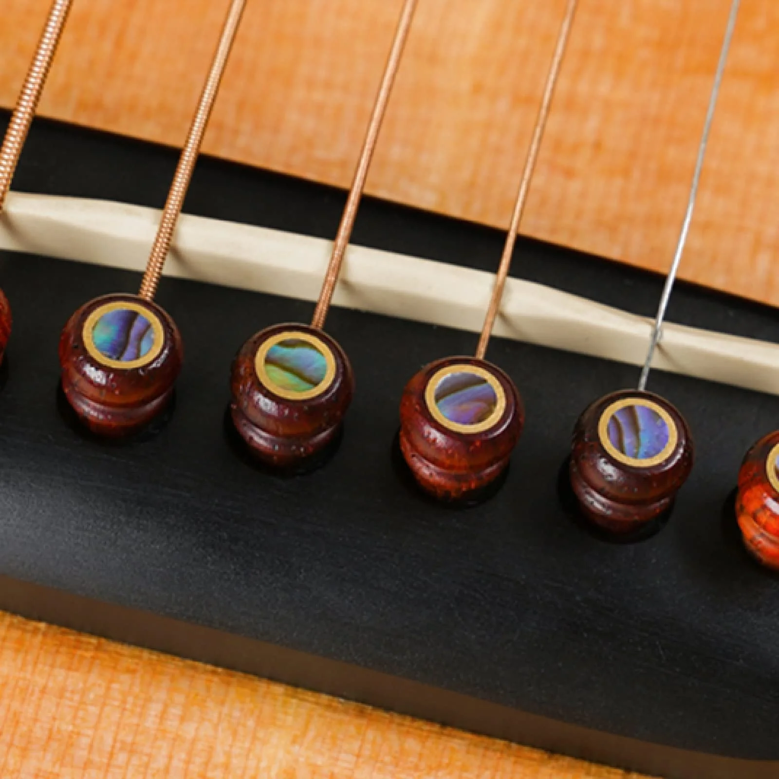 Miwayer Cocobolo Wood Guitar Bridge Pins Replacement Parts Brown for 6 & 12 String Acoustic Guitar (Big Abalone Dot) Big Abalone Dot - Image 4