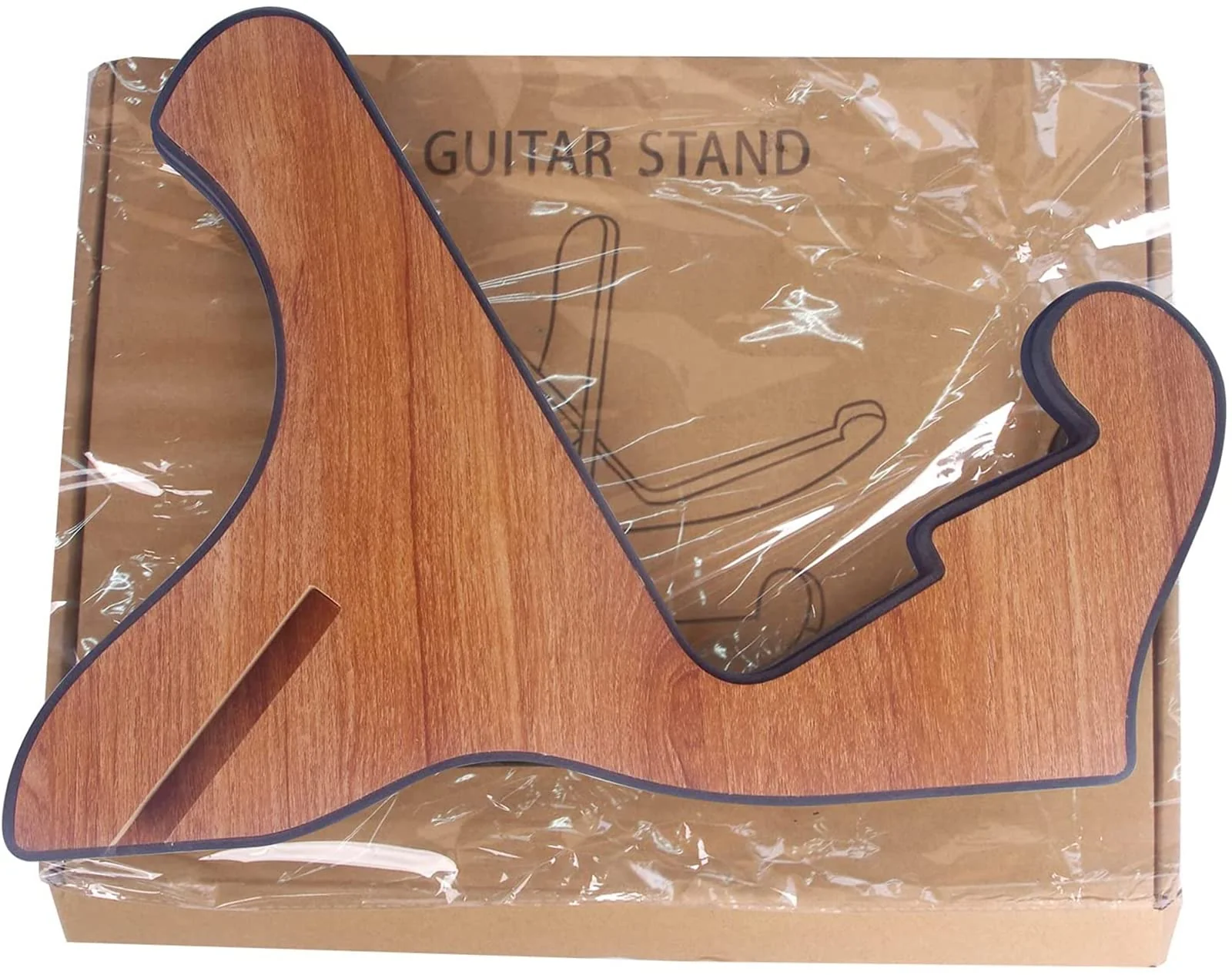 Miwayer Guitar Stand Wood Thickened Universal, with 0.12 Inch Soft Leather Ddge, Safe Non-Slip Portable Stringed Wooden Guitar Rack, Used for Acoustic, Classical, Electric Guitar, Bass Brown - Image 9