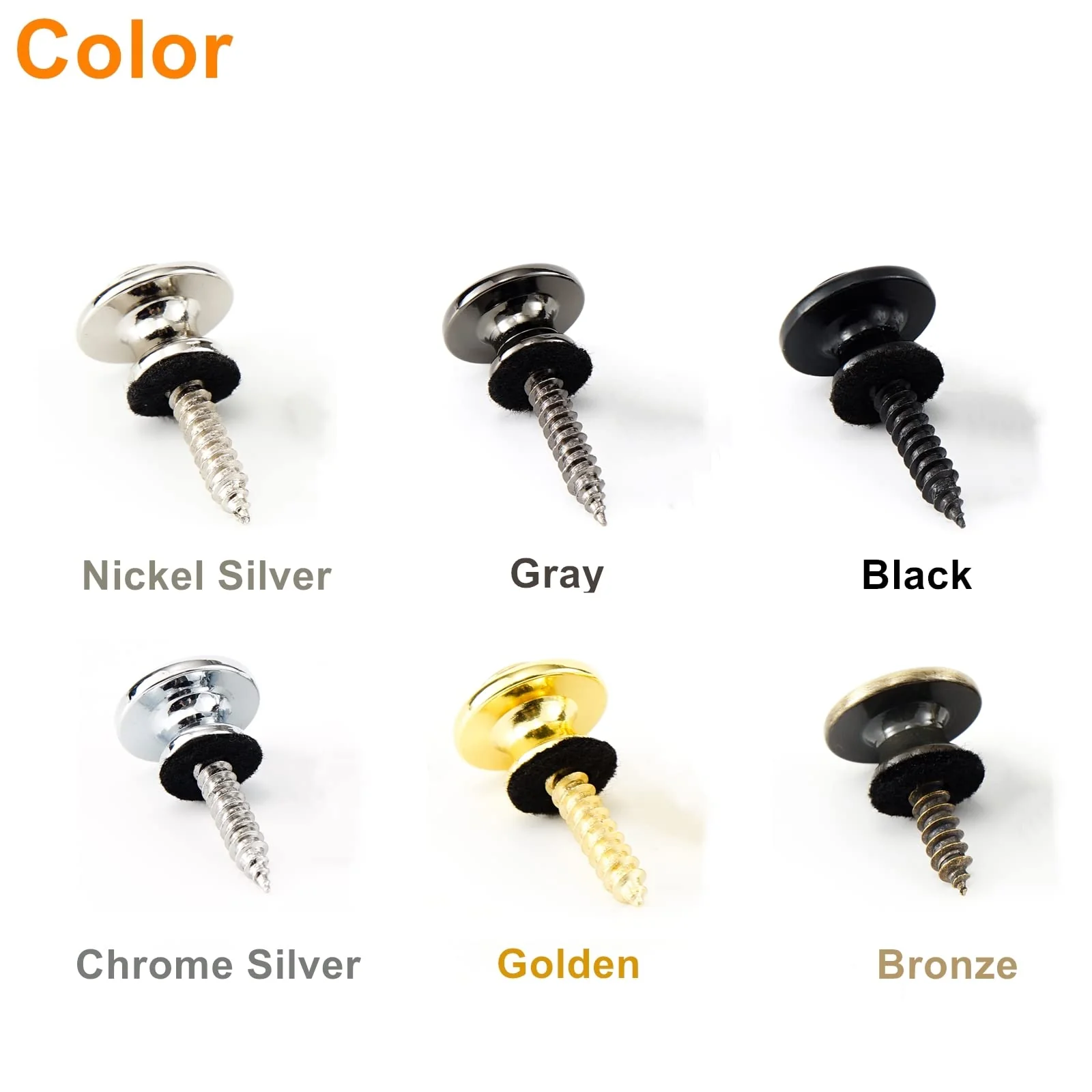 Miwayer Guitar Strap Locks Ukulele Straplock Bass Strap Buttons Metal Strap Retainer System with Strap Blocks (Nickel Silver 2 PCS) Nickel Silver 2 PCS - Image 8