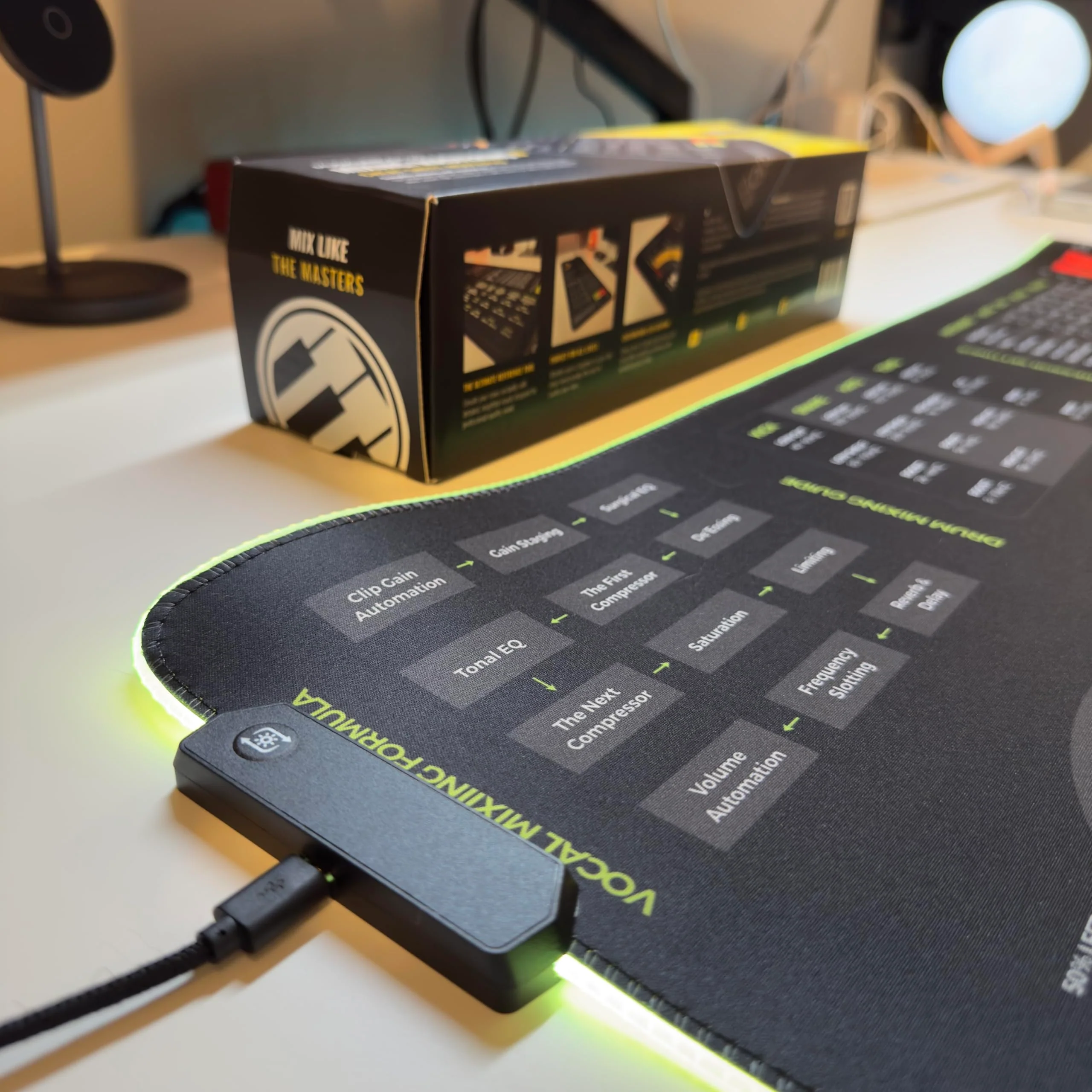Mixing & Mastering Cheat Sheet Mousepad β 35Γ25cm (13.8"x9.8") & 80Γ30cm (31.5"x11.8") β Studio Desk Mat for Music Producers, DJs & Engineers β LED Version Available XXL with LED (800x300mm) - Image 5