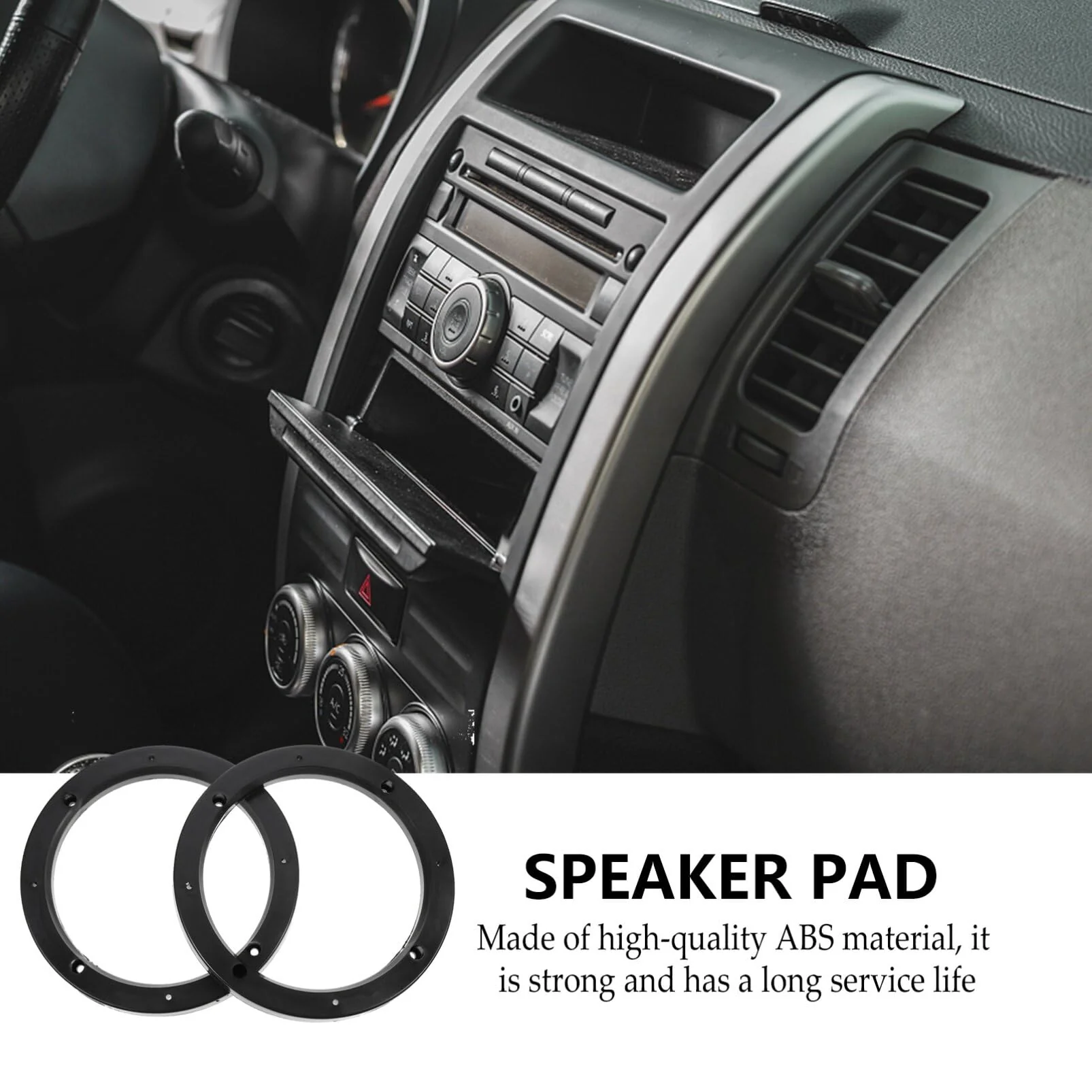 Mobestech 2 Pairs Car Speaker Spacer Adapter Sturdy Speaker Mount Bracket Ring Useful Speaker Adapter Auto Speaker Ring for Car (6.5 Inch) 17.5X17.5cm - Image 2