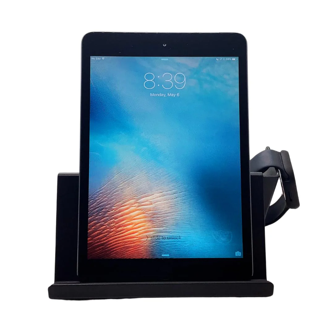 Mobile Cell Phone and Tablet Stand Holder with Audio Enhancement, Dual Docking, Non-Slip Base Pads. Mounts on Desk, Kitchen Counter, Nightstand or Bed. Buy The Stand Get The Turntable Free! - Image 3