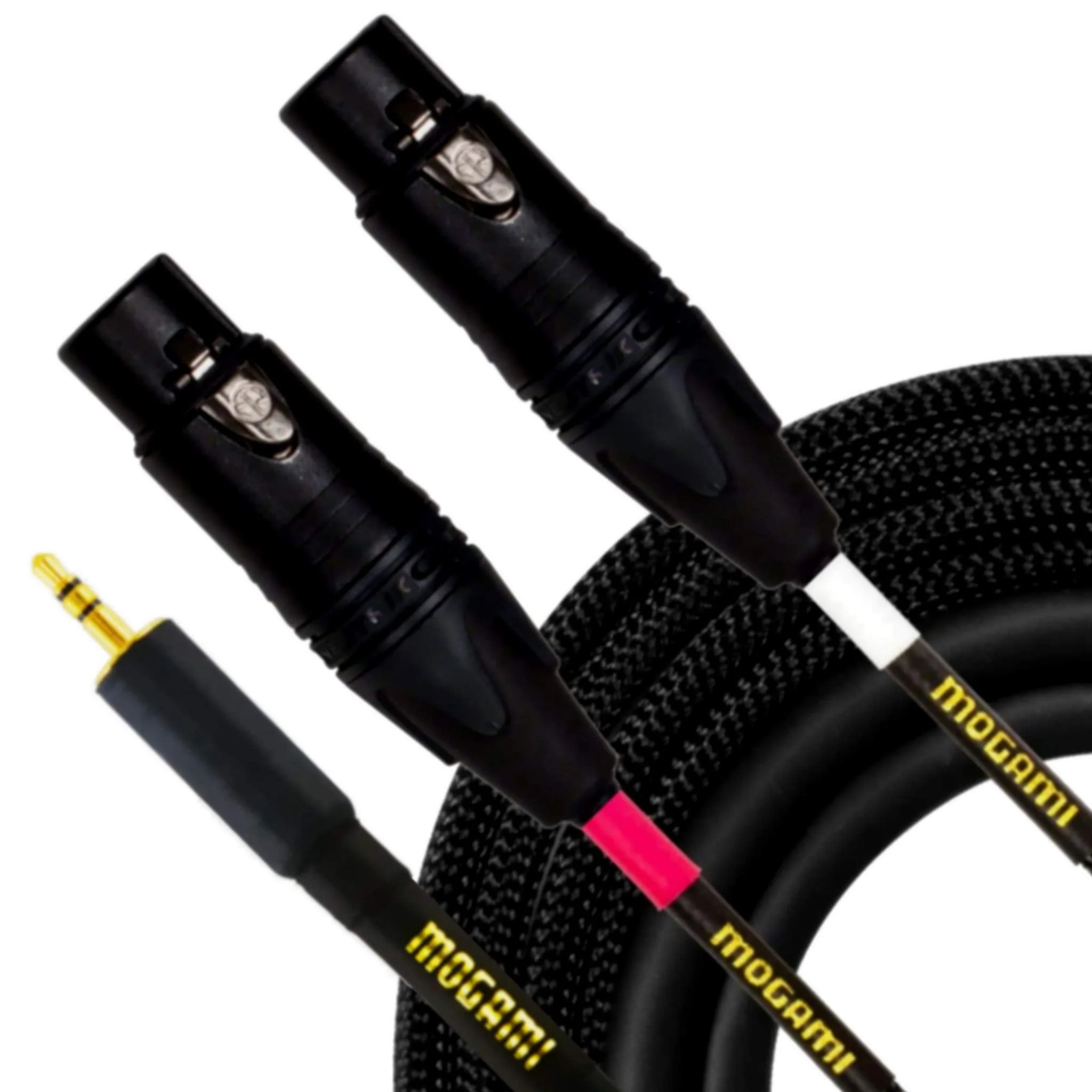 Mogami GOLD 3.5-2XLRF-03 Stereo Audio Y-Adapter Cable, Dual XLR-Female to 3.5mm TRS Plug, Gold Contacts, Straight Connectors, 3 Foot