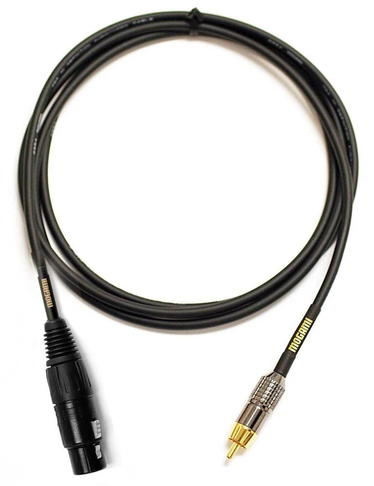 Mogami GOLD XLRF-RCA-06 Unbalanced Audio Adapter Cable, XLR-Female to RCA Male Plug, Gold Contacts, Straight Connectors, 6 Foot