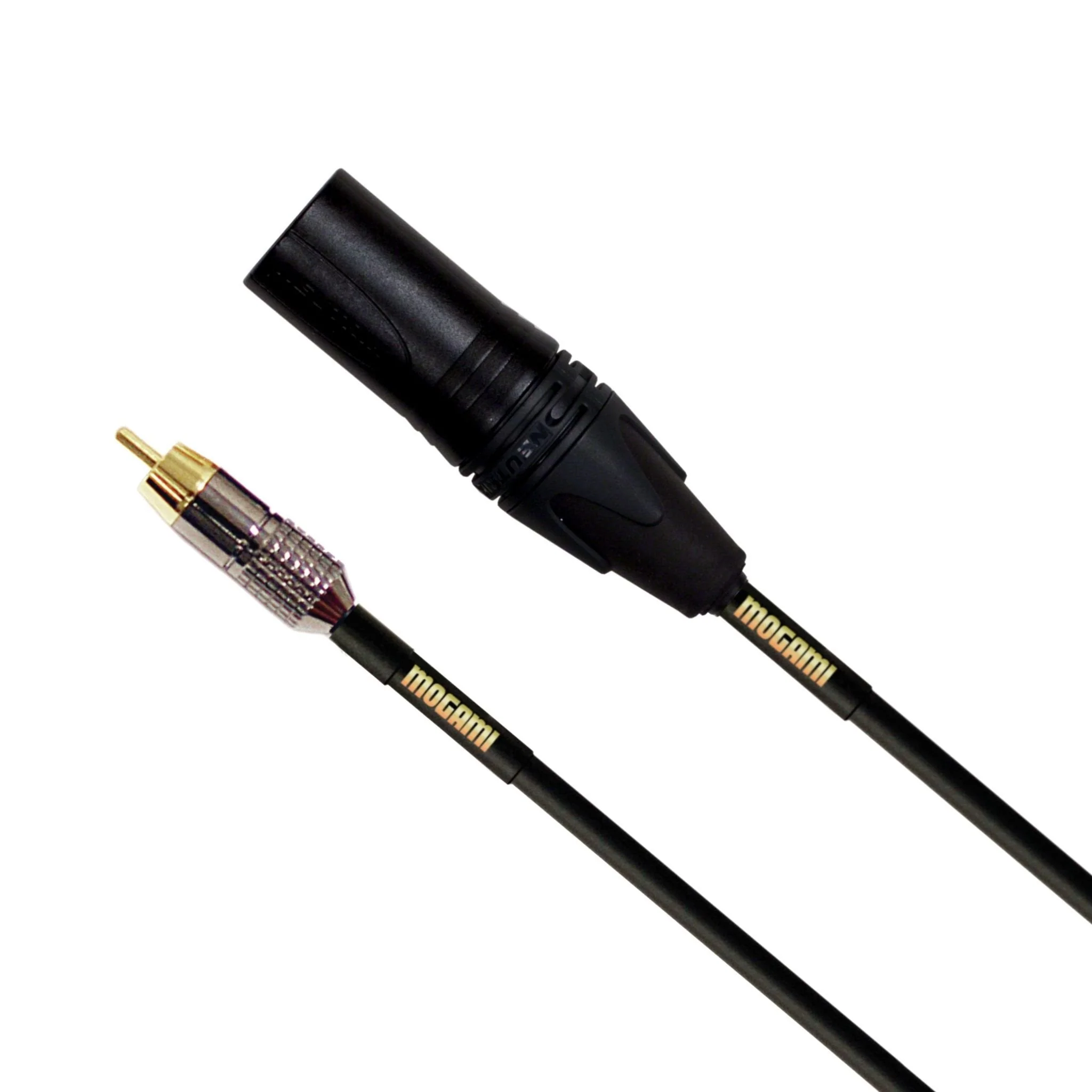 Mogami GOLD XLRM-RCA-12 Unbalanced Audio Adapter Cable, RCA Male Plug to XLR-Male, Gold Contacts, Straight Connectors, 12 Foot