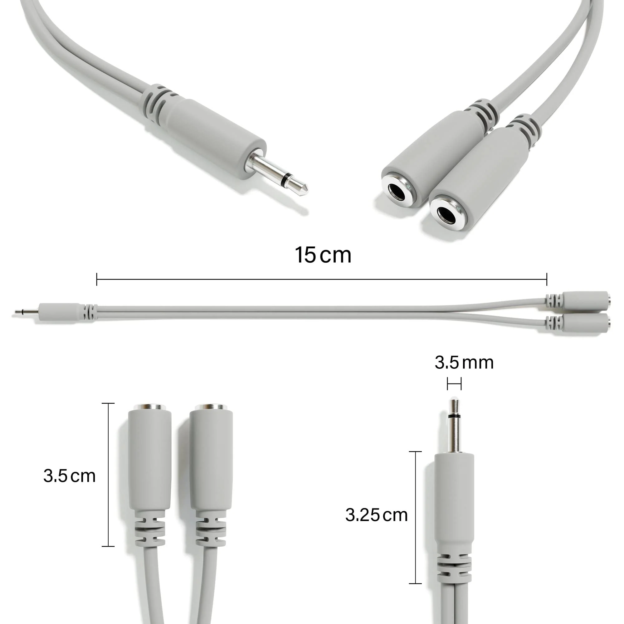 Mono Splitter Y Patch Cables - TS 3.5mm 1/8" Eurorack Synth Synthesizer [13-Pack] 13-Pack - Image 2