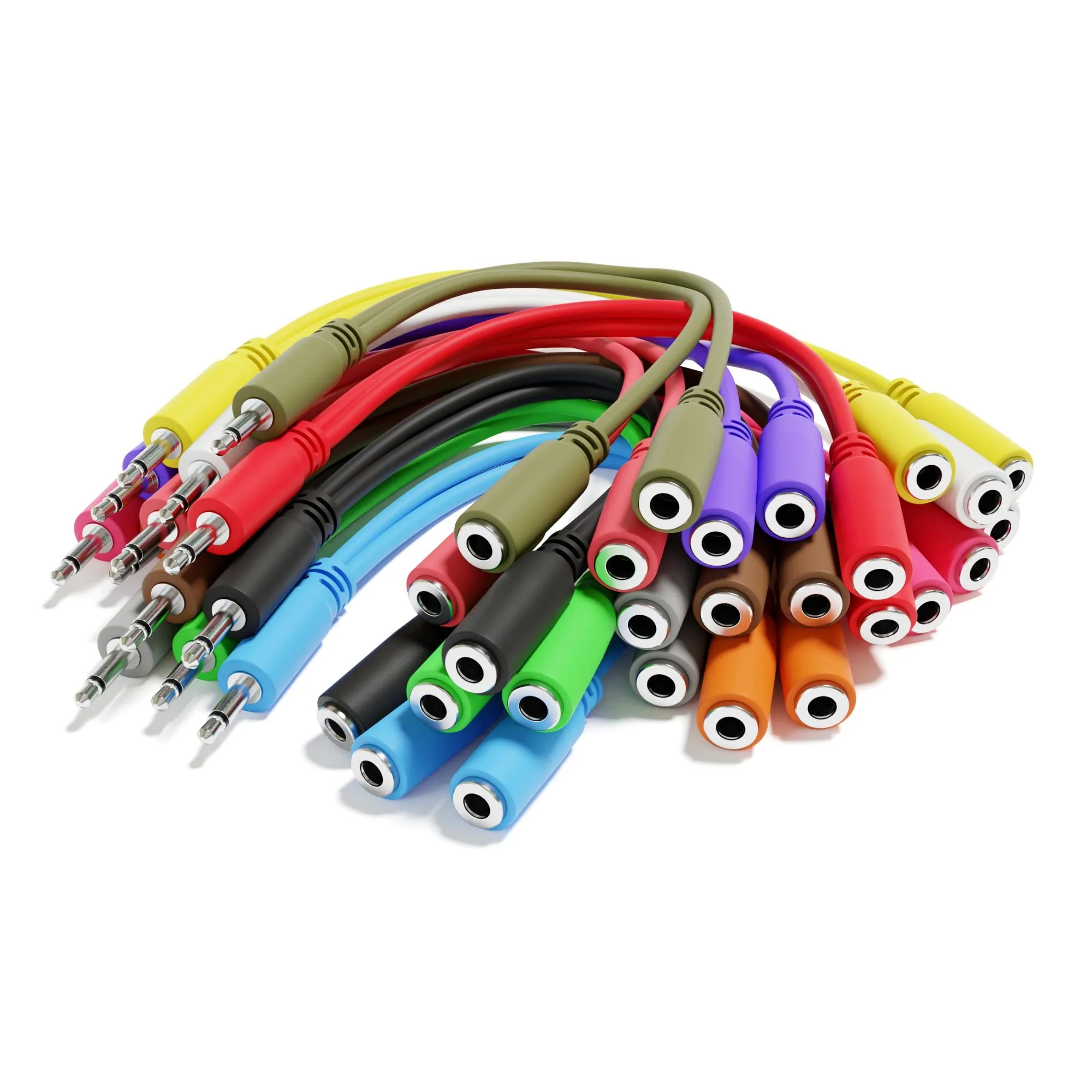 Mono Splitter Y Patch Cables - TS 3.5mm 1/8" Eurorack Synth Synthesizer [13-Pack] 13-Pack - Image 6