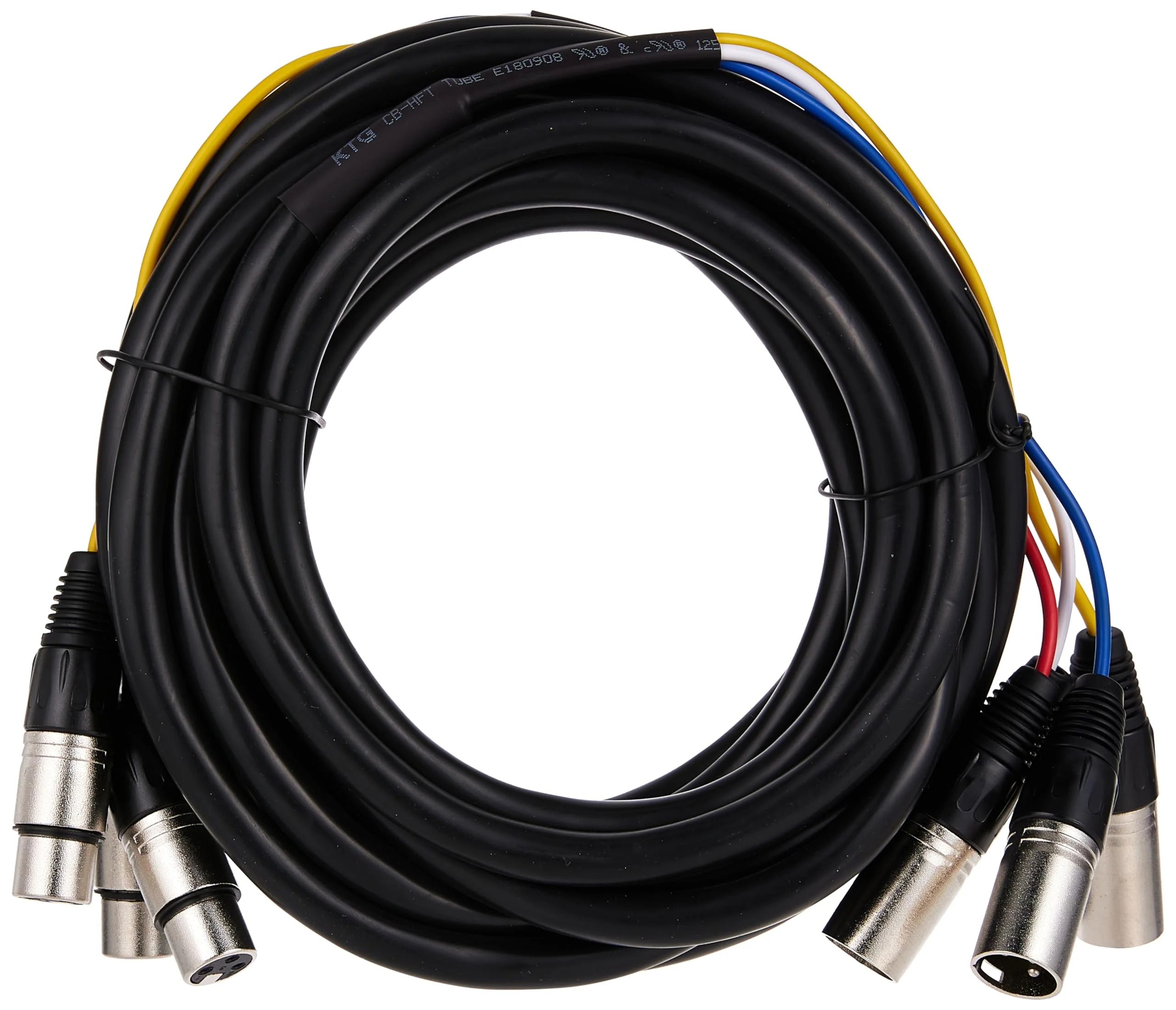 Monoprice 4-Channel XLR Male to XLR Female Snake Cable - 20 Feet - Black/Silver, Metal Connector Housings, Plastic and Rubber Cable Boots - Image 2