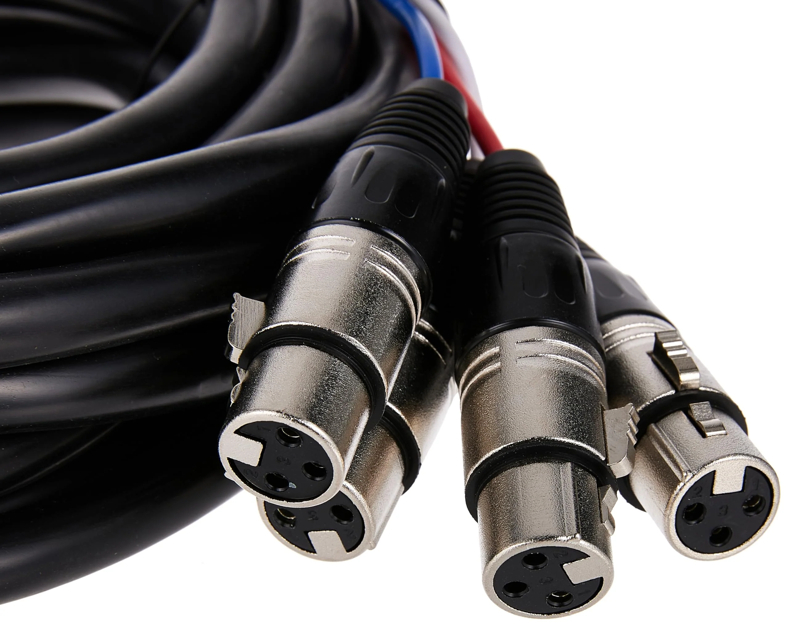 Monoprice 4-Channel XLR Male to XLR Female Snake Cable - 20 Feet - Black/Silver, Metal Connector Housings, Plastic and Rubber Cable Boots - Image 3