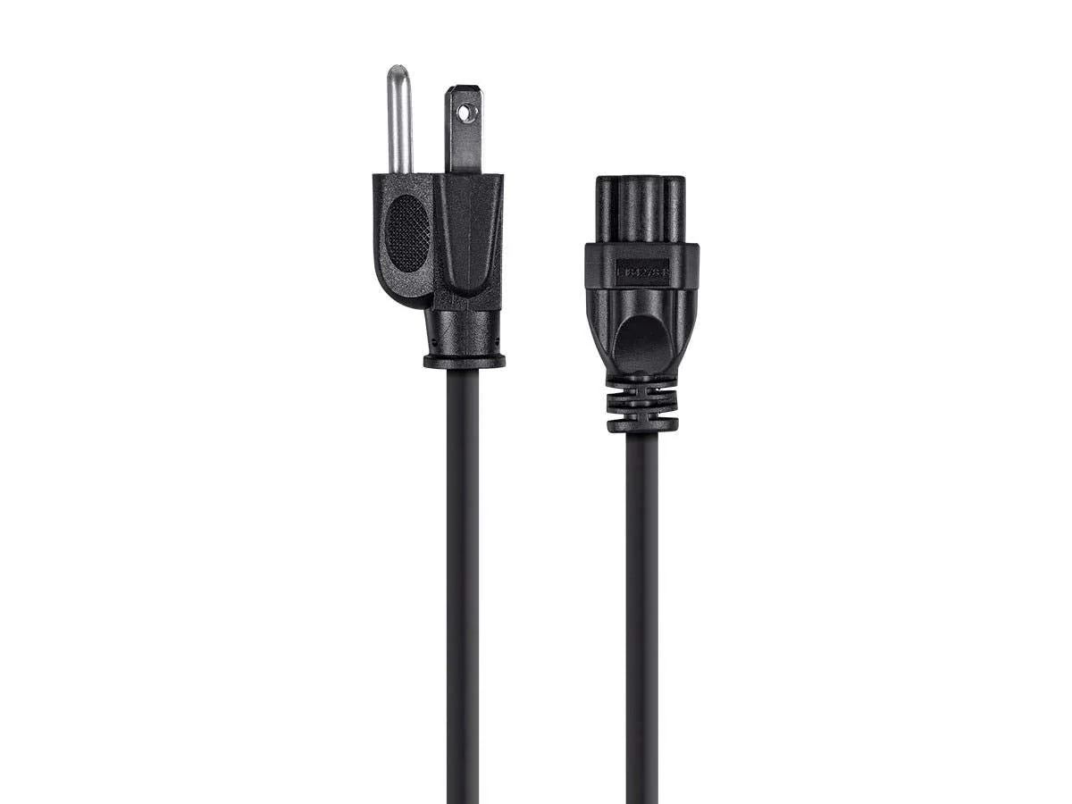 Monoprice Power Cord - NEMA 5-15P to IEC-320-C5, 18AWG, 7A/125V, SVT, 3-Prong, 6ft, Black 6 Feet - Image 2