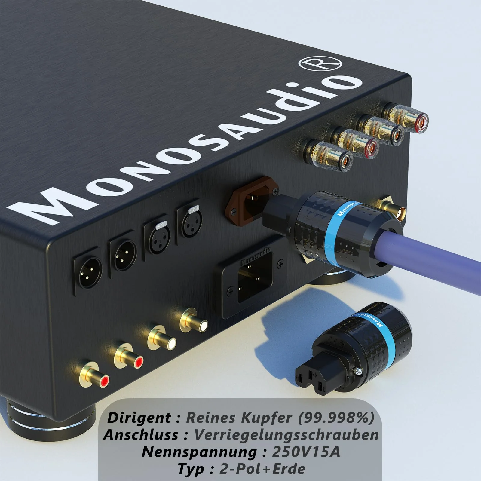 Monosaudio IC71(C) High End IEC Connector Pure Copper Conductor IEC Socket 10A 250V AC IEC C14 Plate Mounting IEC IEC Socket brown - Image 2