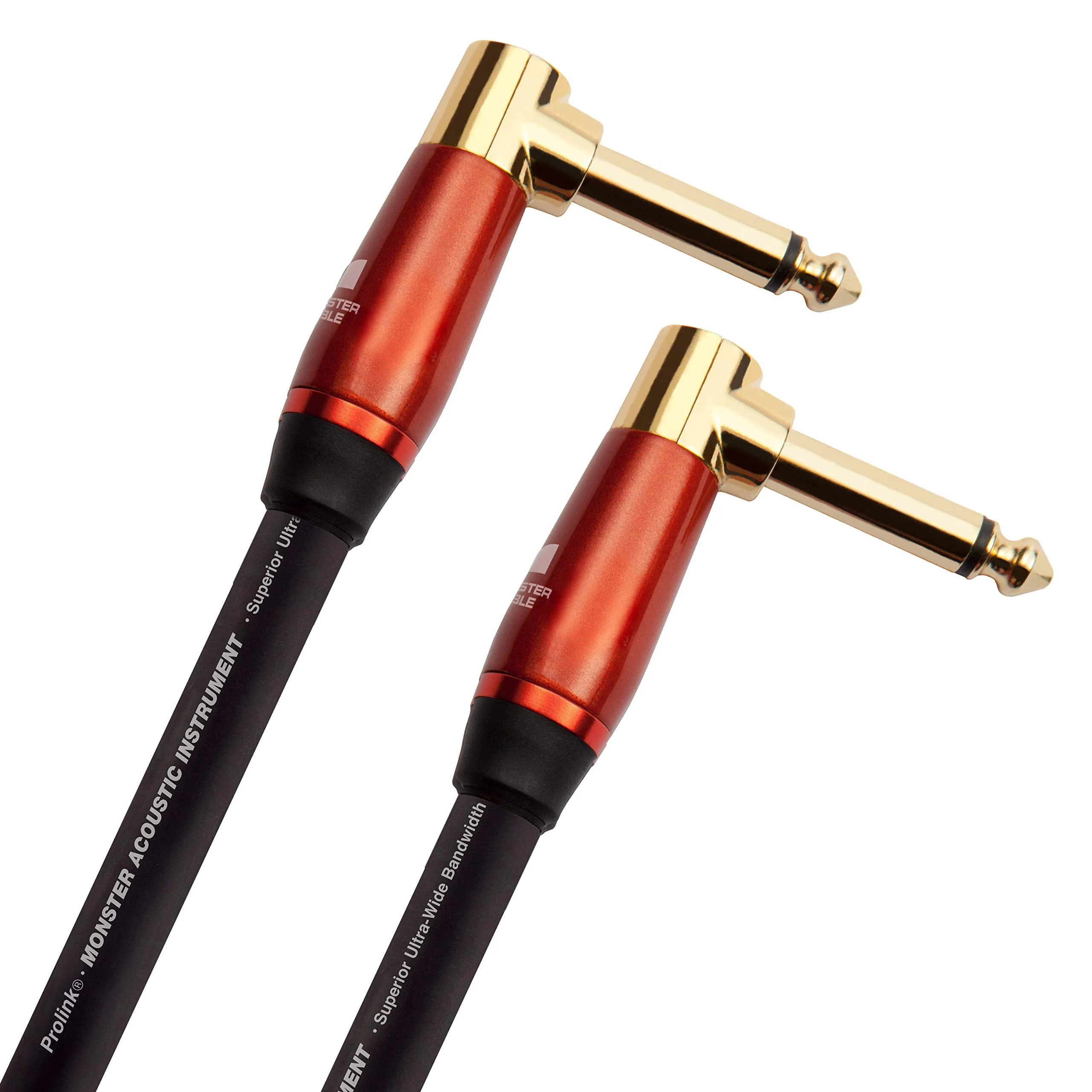 Monster Prolink Acoustic Instrument Cable. 8 in Guitar Cable. Right Angle to Right Angle Monster Cable w/ Superior Delivery Speed. Rich & Clean Sound Monster Cord. Monster Instrument Cable