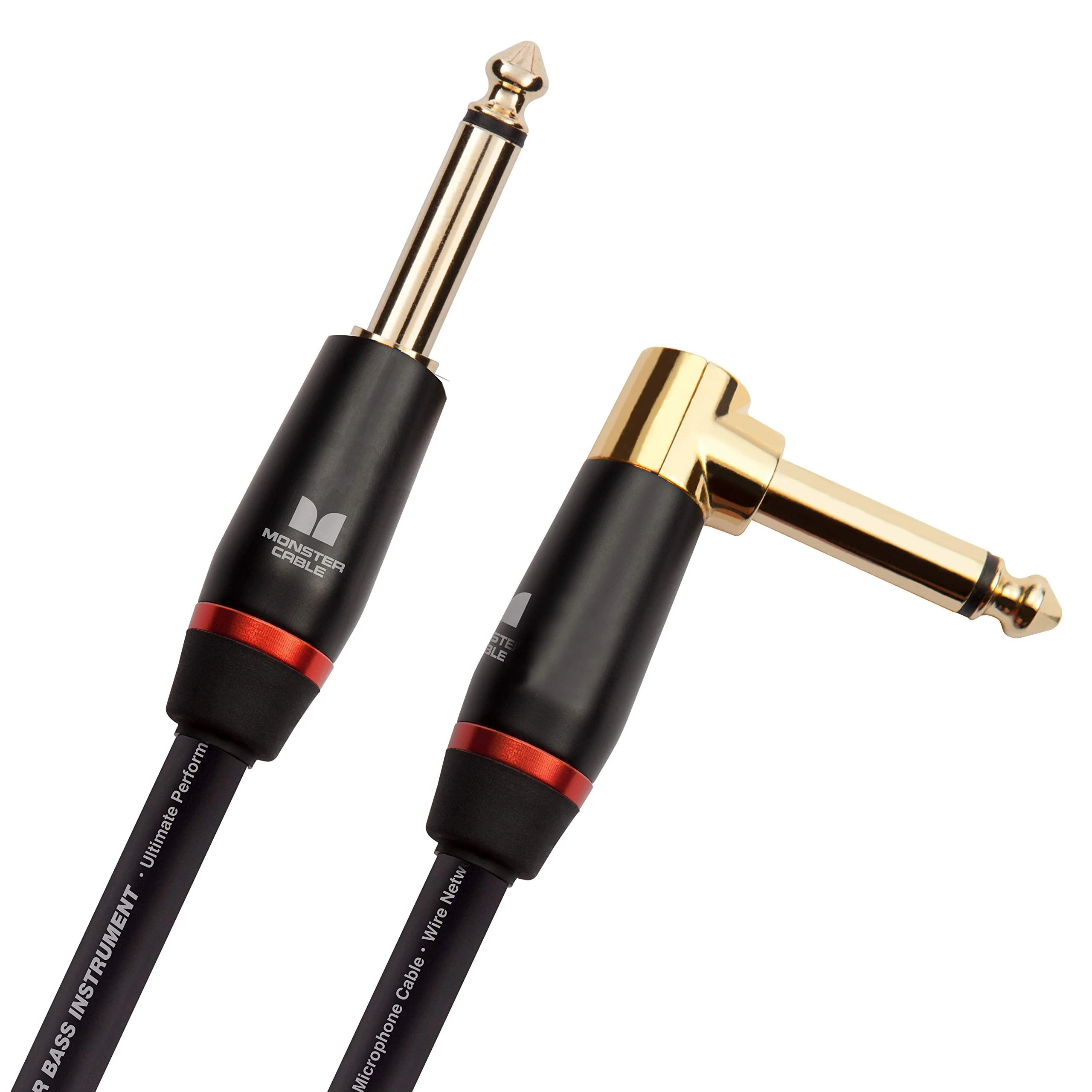 Monster Prolink Monster Bass Istrument Cable: Right Angle to Straight, 21 ft, Angled to Straight 1/4 Plugs