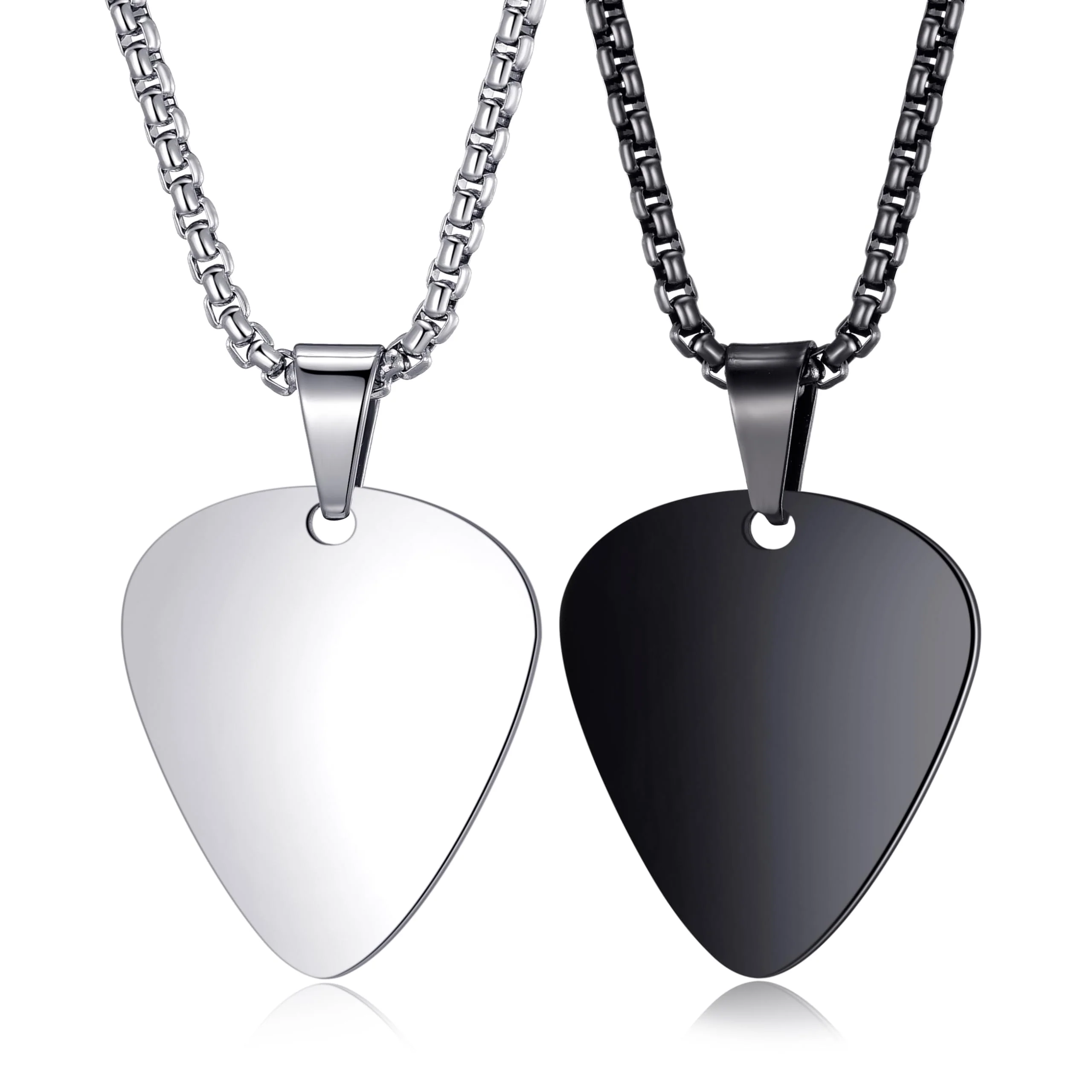 MOO&LEE Guitar Pick Necklace for Men Women Guitar Pendant Music Jewelry Couple set