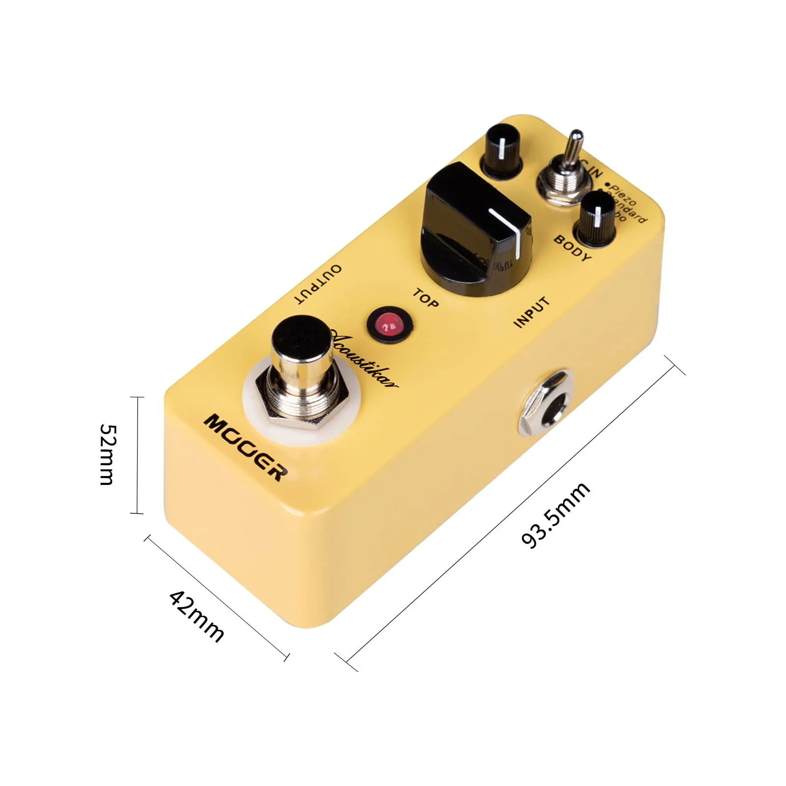 MOOER Acoustikar Acoustic Guitar Pedal Simulator Pedal, 3 Modes Piezo/Standard/Jumbo, Nature and Smooth Acoustic Guitar Sound - Image 2
