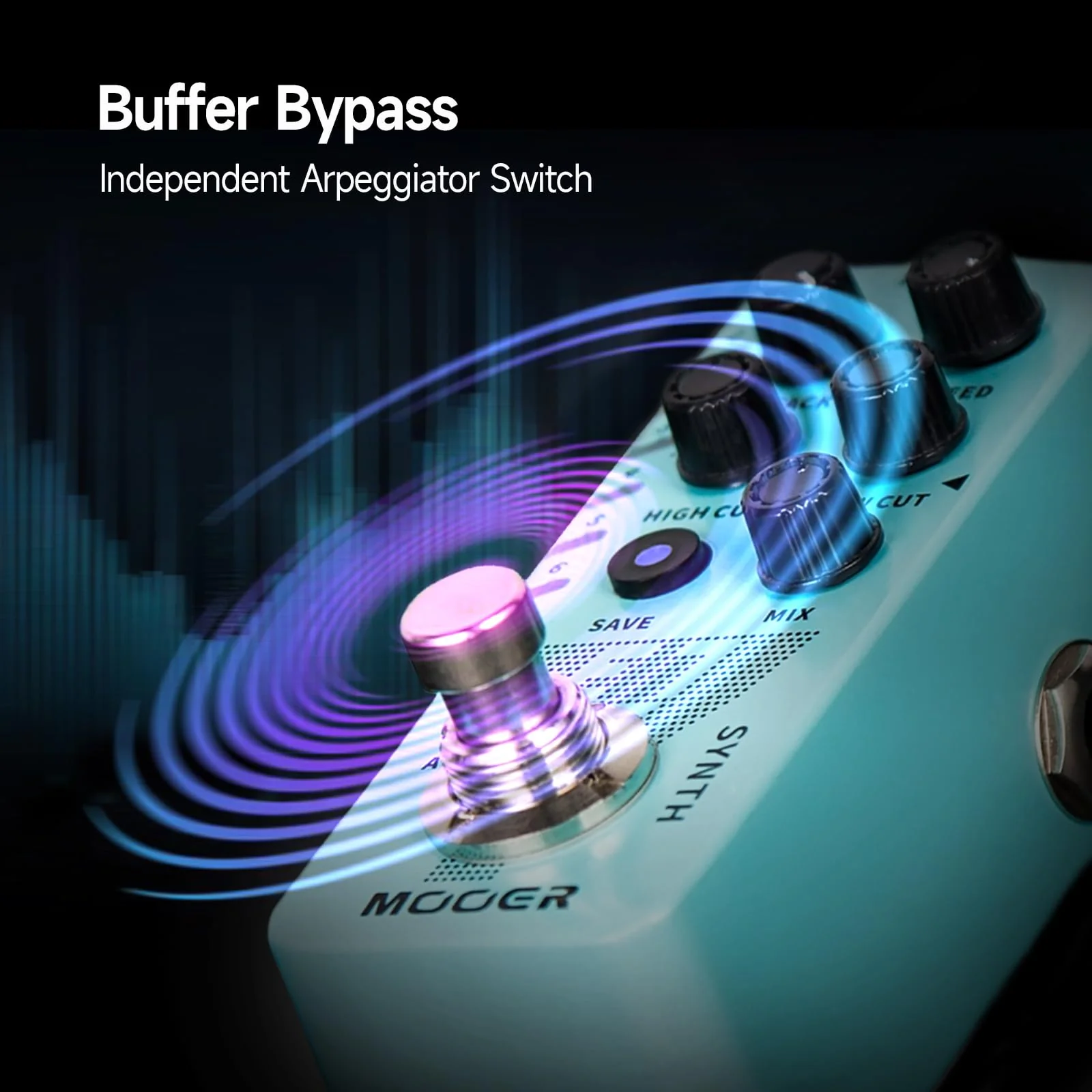 MOOER E7 Polyphonic Guitar Synth Pedal Electronic Synthesizer, 7 Guitar Synthesizer Tones with Individual Arpeggiator And 7 Preset Slots, High/Low Frequency Cut, Attack, Speed Function E7 Synth - Image 3