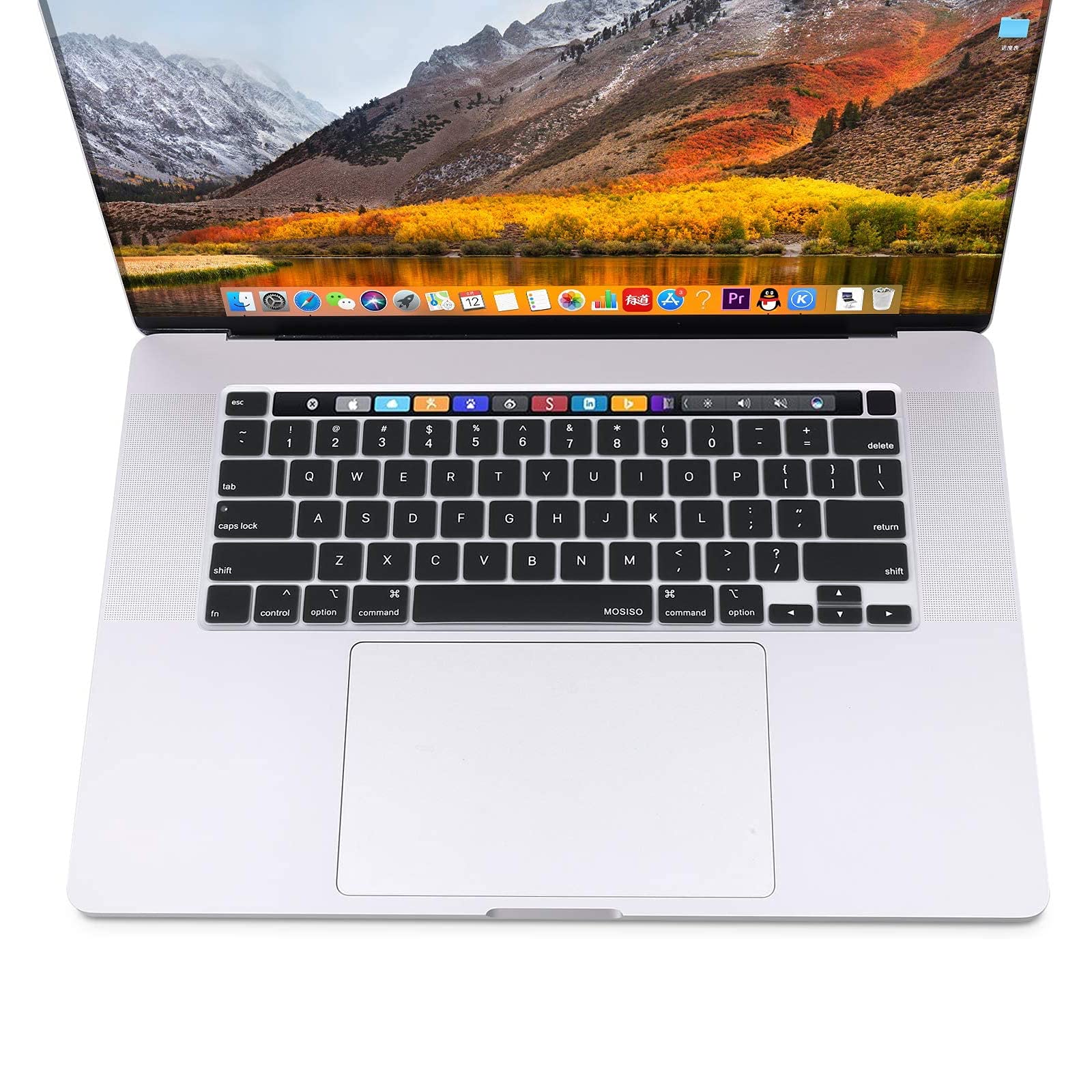 MOSISO Keyboard Cover Compatible with MacBook Pro 13 inch M2 2023, 2022, 2021 2020 M1 A2338 A2289 A2251&Compatible with MacBook Pro 16 2020 2019 A2141 Touch ID,Protective Silicone Skin, Black - Image 7