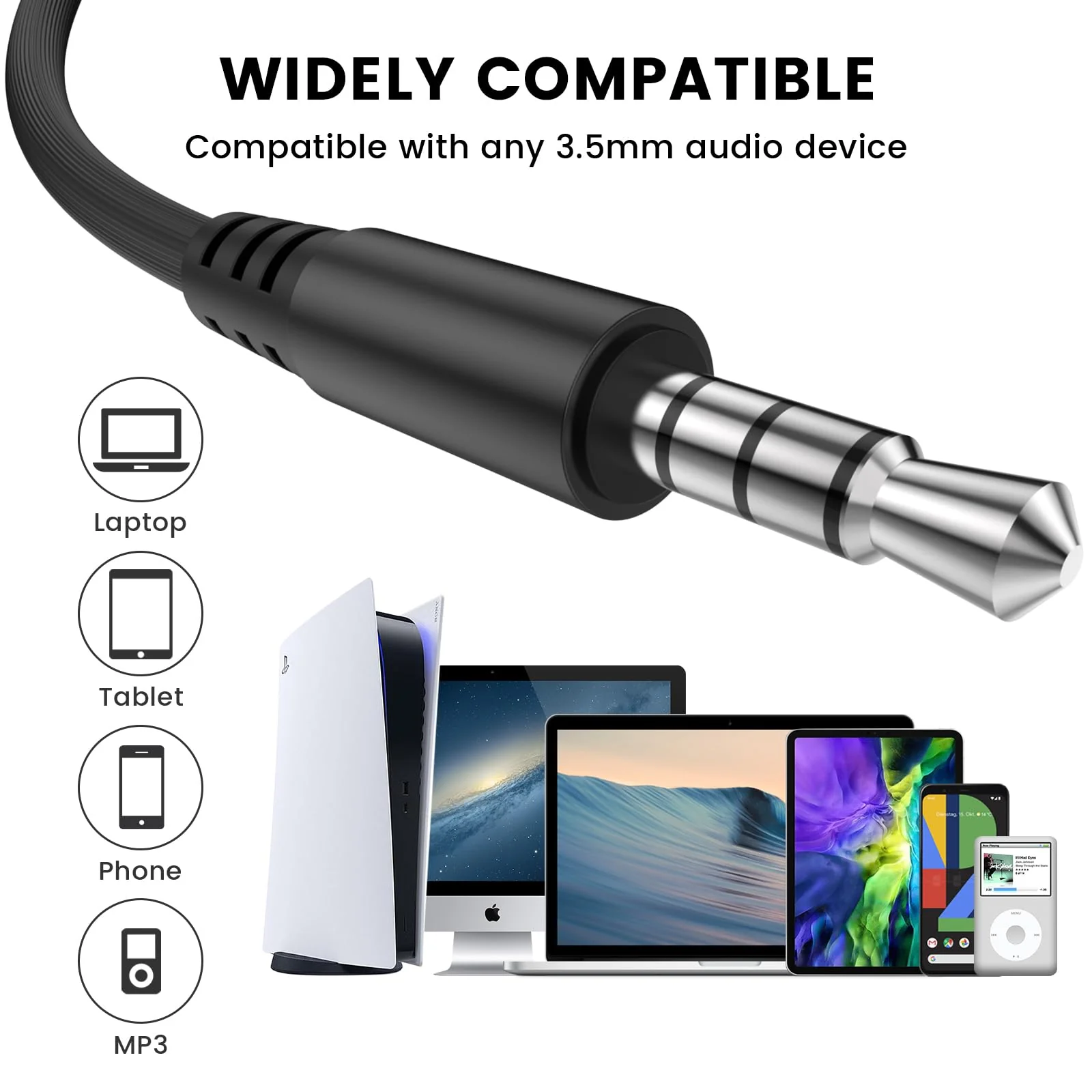 MOSWAG Wired Earbuds with Microphone, 3.5mm Jack in Ear Headphones with Microphone Suitable for Smartphones, Computers, Laptops, IPads, MP3 Players, Etc 3 pack Black - Image 5