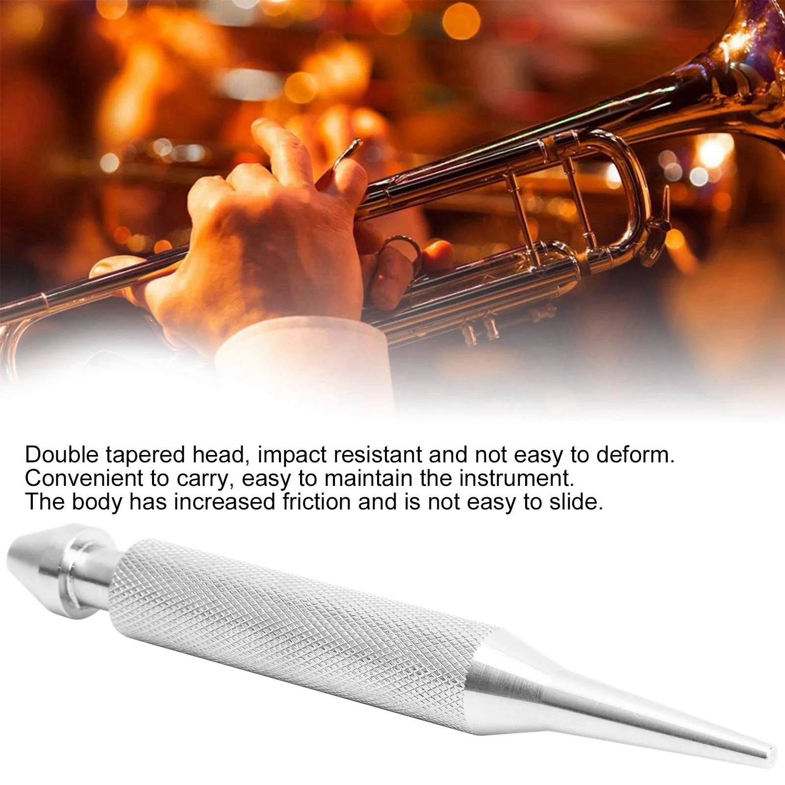 Mouthpiece Tool, Stainless Steel High Hardness Double Tapered Head Mouthpiece Repair Tool, for Trumpet Mouthpiece Musical Instrument Trombone Performer - Image 3