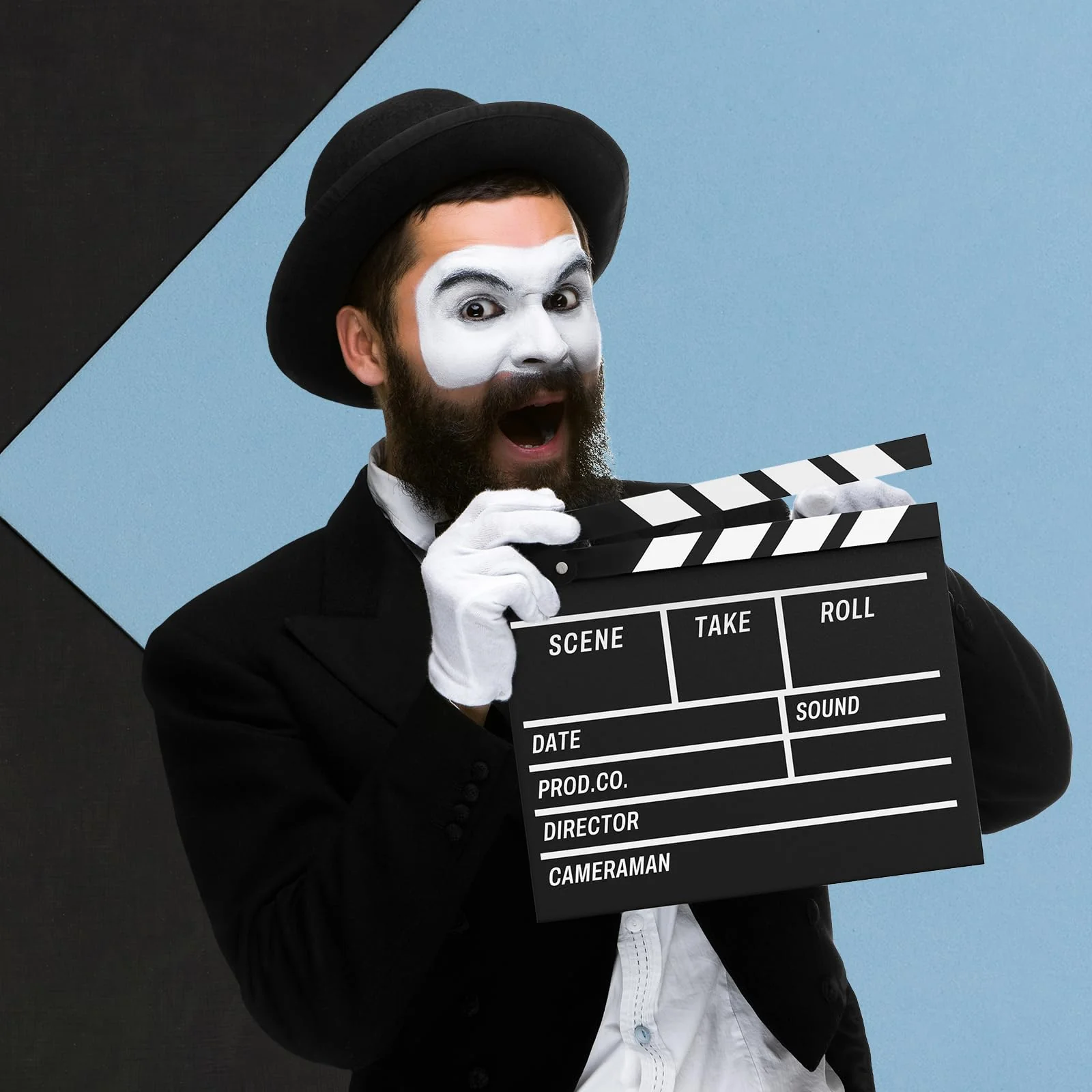Movie Film Clapboard Hollywood Wooden-Clapper Board Directors Photography Studio Video TV Clapper Board with Erasable Pen Movie Theater Props Decor，Black Clap Board 10.5 X 11.7 inches (Black) Black - Image 5