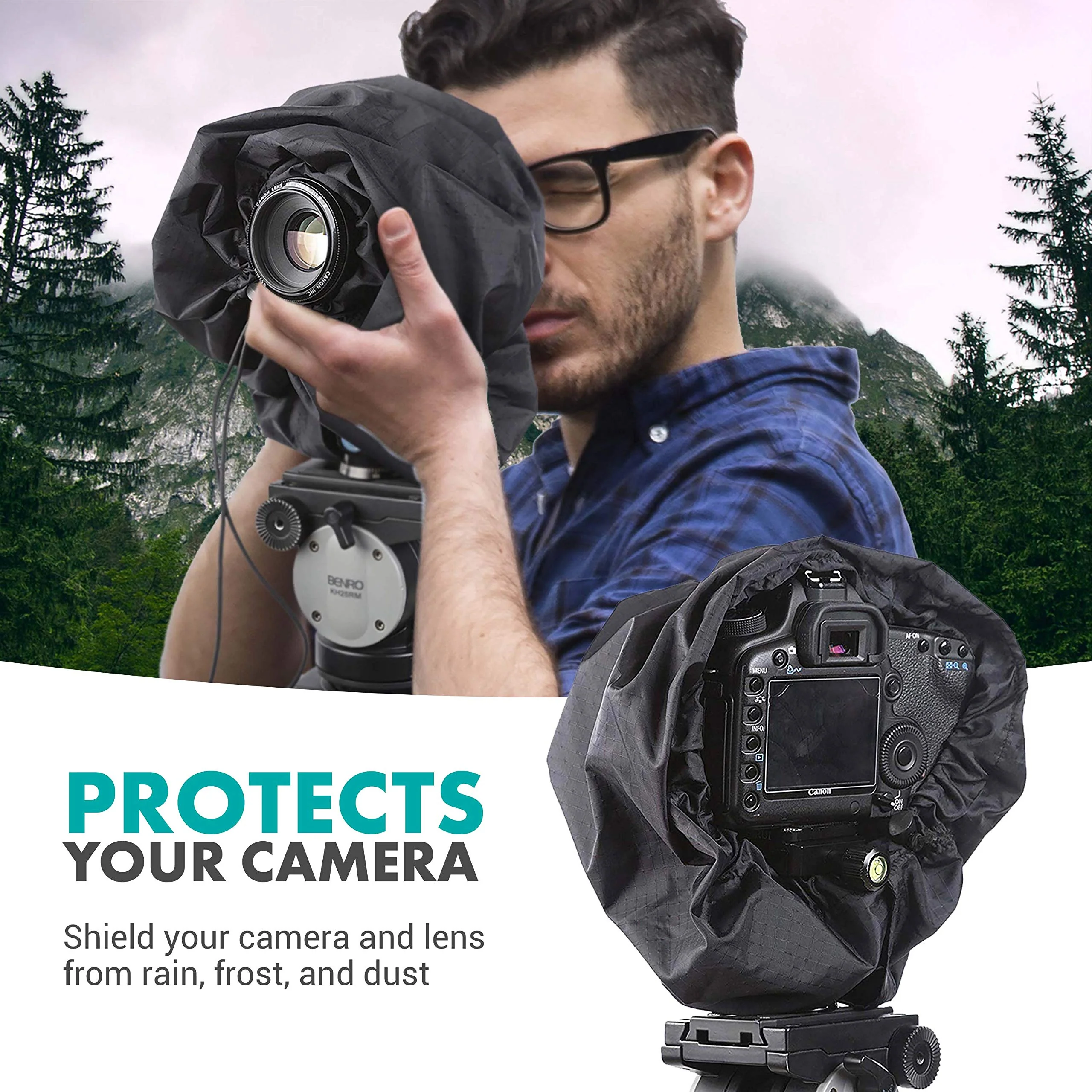 Movo CRC11 Camera Rain Coat Rain Cover for DSLR Cameras and Mirrorless Cameras and Lens (Junior Size: 11" x 14.5") - Image 5