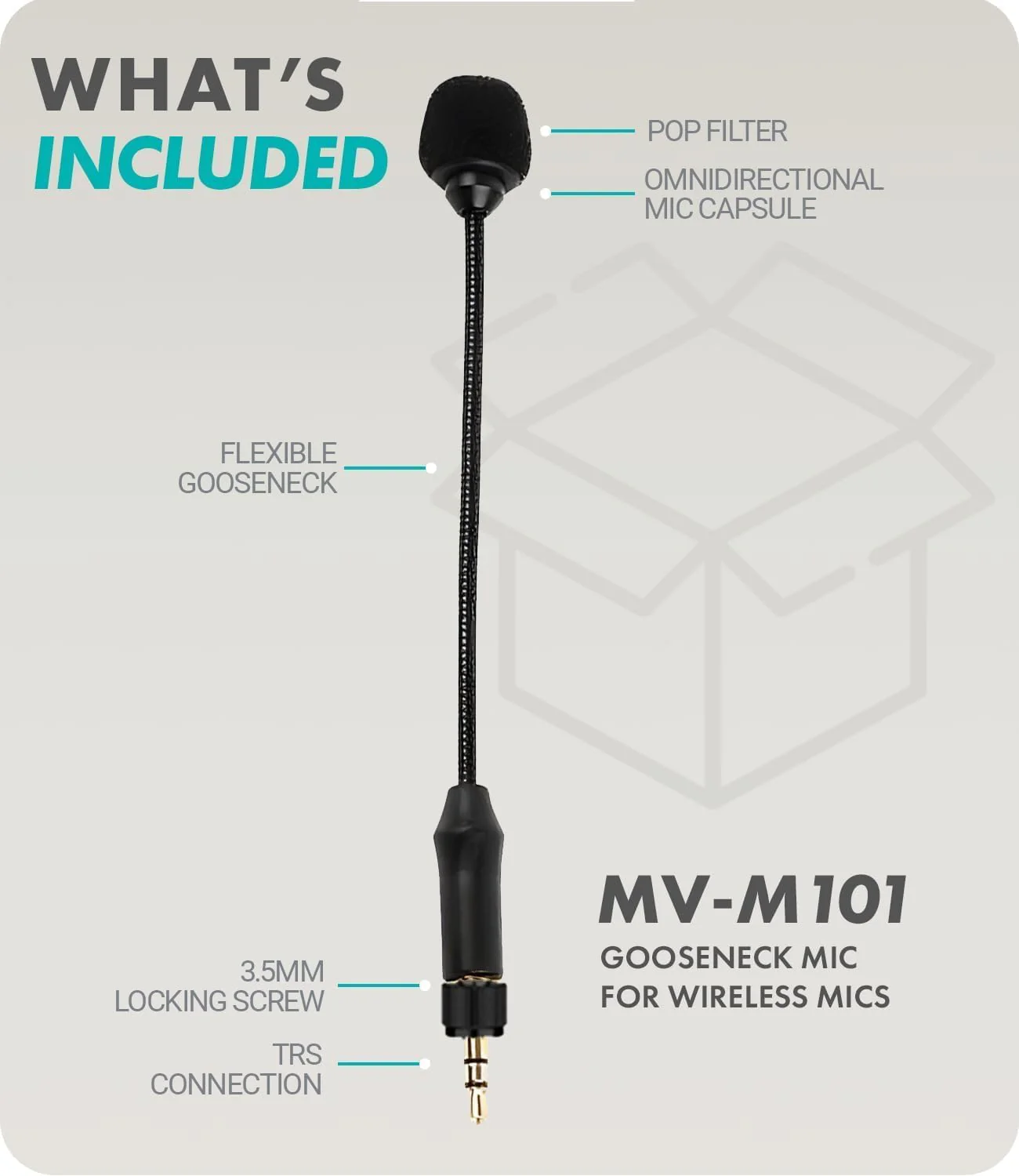Movo MV-M101 Gooseneck Omnidirectional Lavalier Microphone- Compatible with DJI Mic/Rode Wireless Go Series Wireless Transmitters - Lapel Mic for Interviews and Content Creators (TRS 3.5mm) - 2 Pack - Image 4