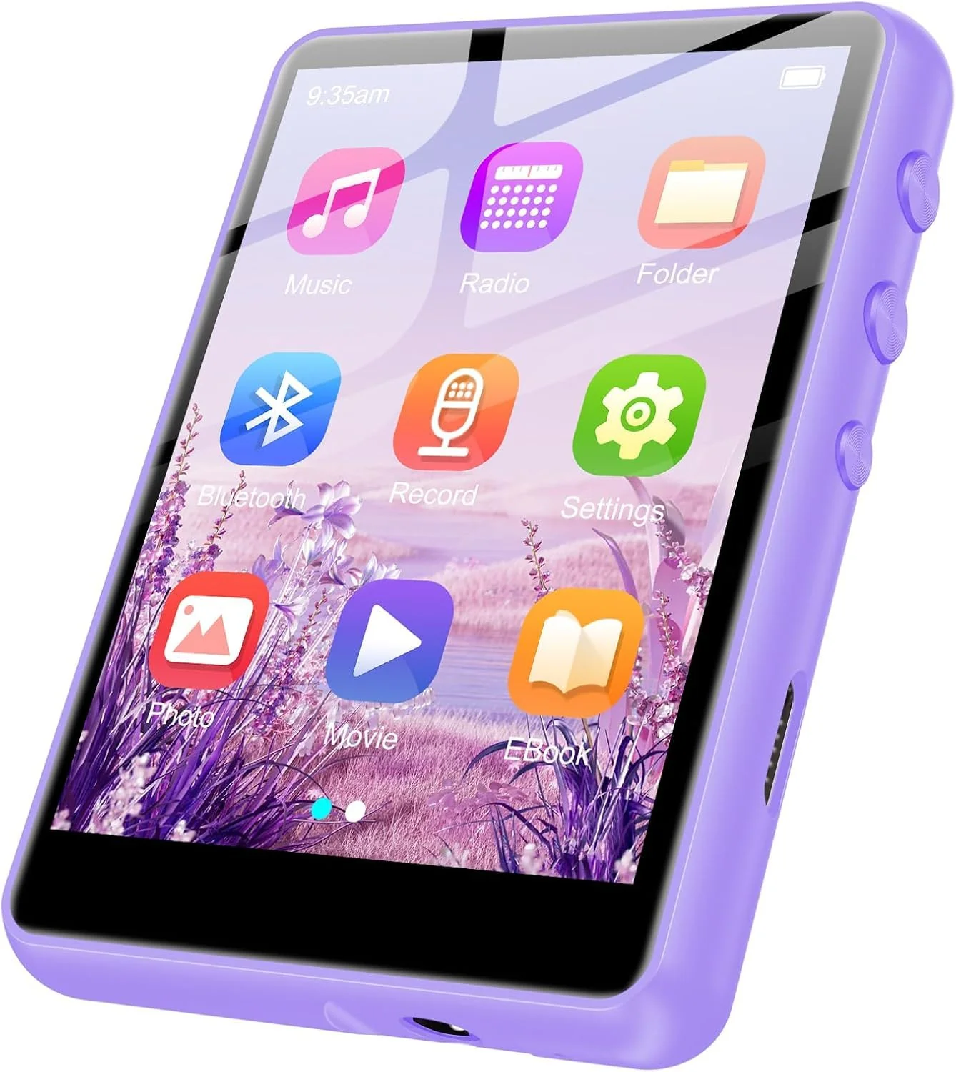 MP3 Player with Bluetooth 5.3, 2.4" Portable HiFi Music Player with FM Radio/HD Speaker/E-Book/Photo/Video/Alarm Clock, Digital Music Player Earphones Included 64GB-Purple