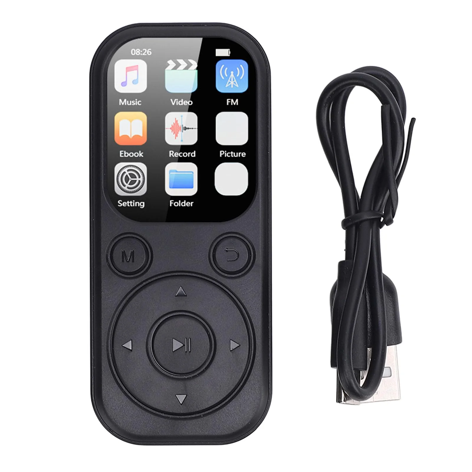 MP3 Player with Bluetooth 5.4, HiFi Sound Quality Portable Music Player with 2.01 Inch Screen, Rechargeable Digital Music Battery Powered, Support up to 128GB (Without Small Without Small Memory Card
